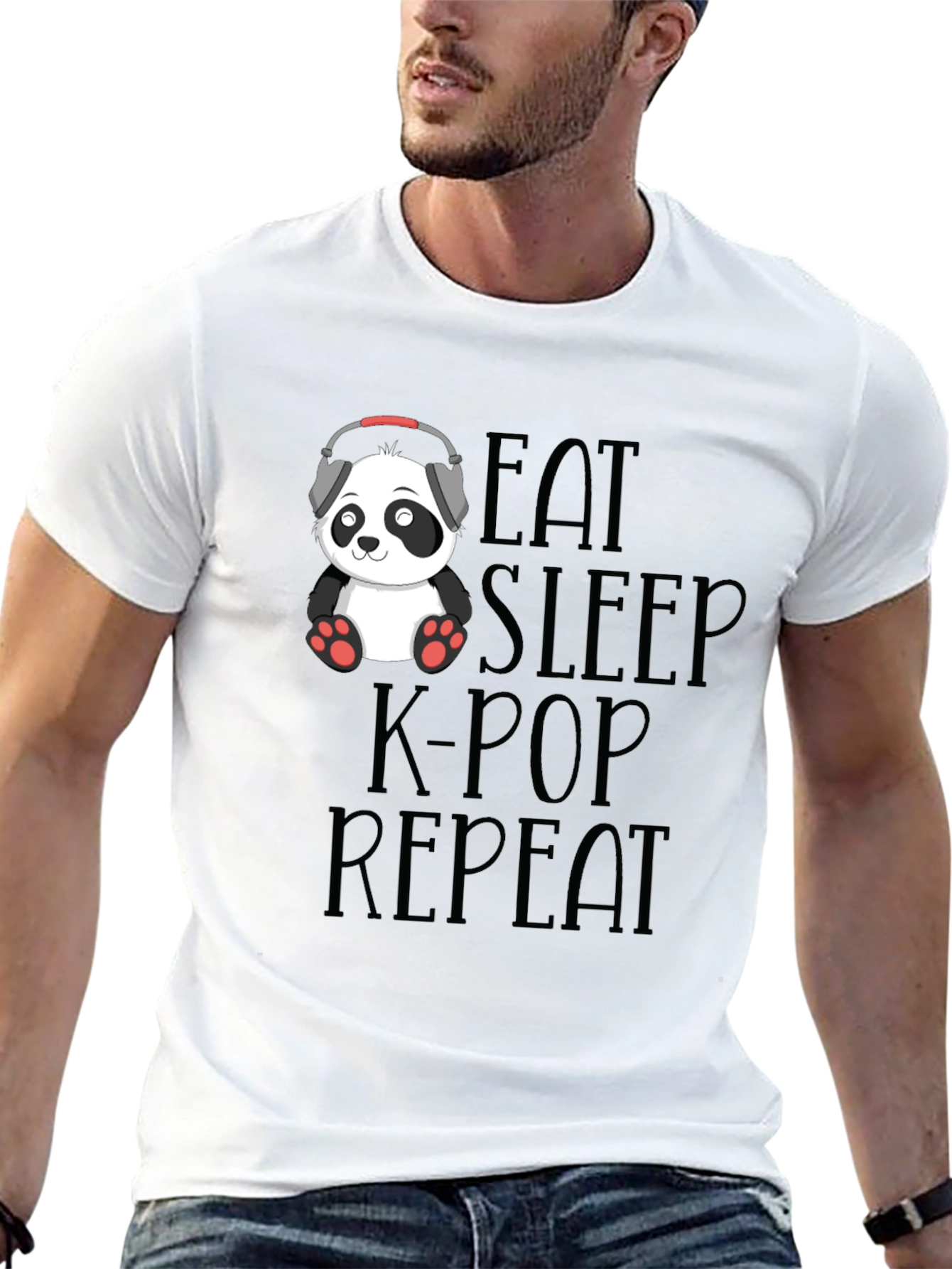 Eat Sleep K-Pop Repeat Panda T-Shirt