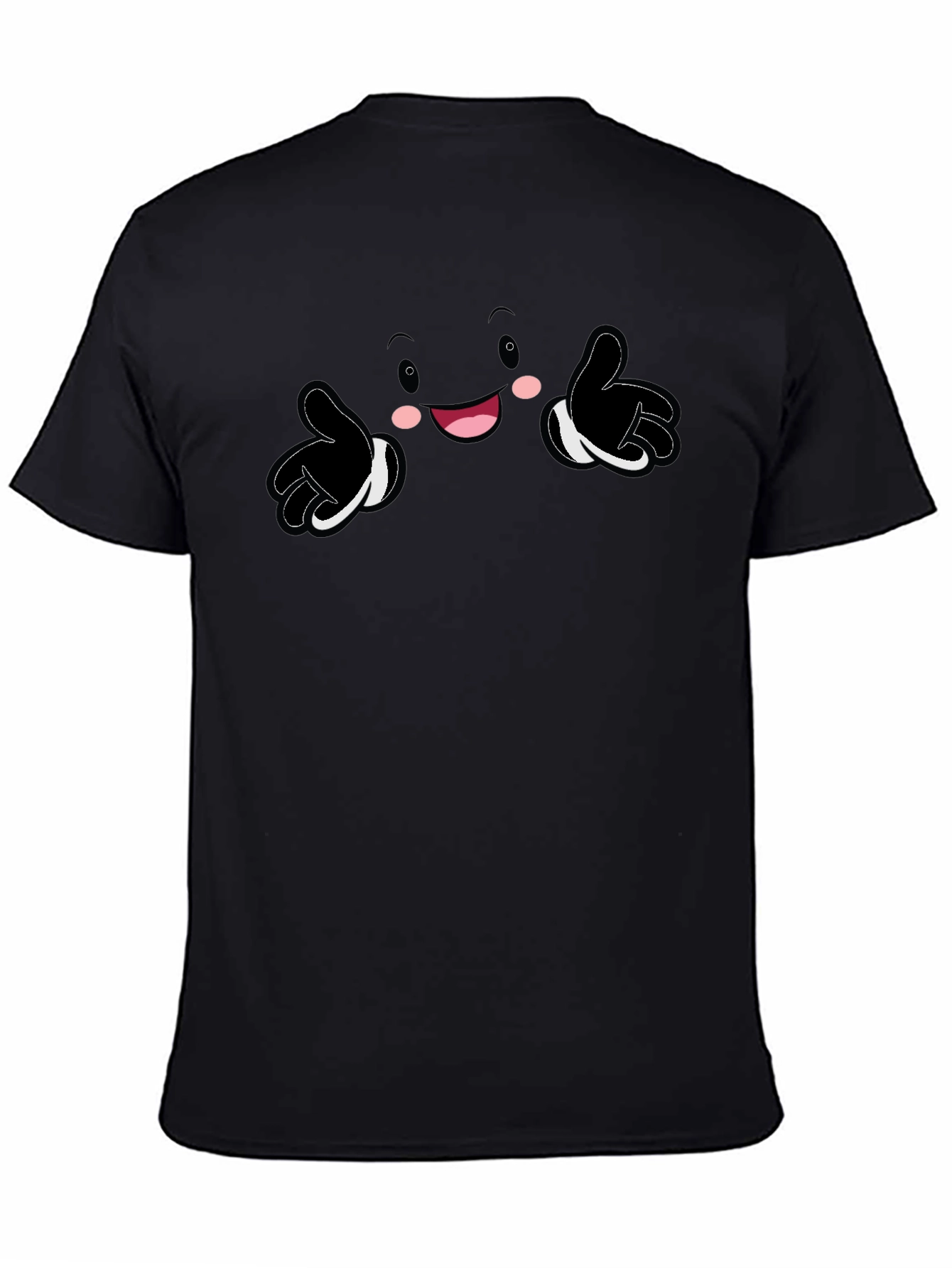 Fun Cartoon Character Graphic Print Black T-Shirt