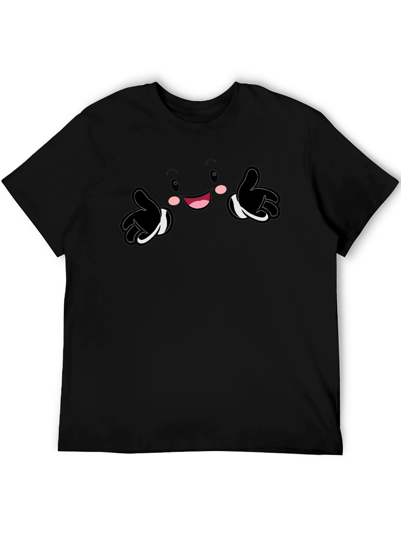 Fun Cartoon Character Graphic Print Black T-Shirt
