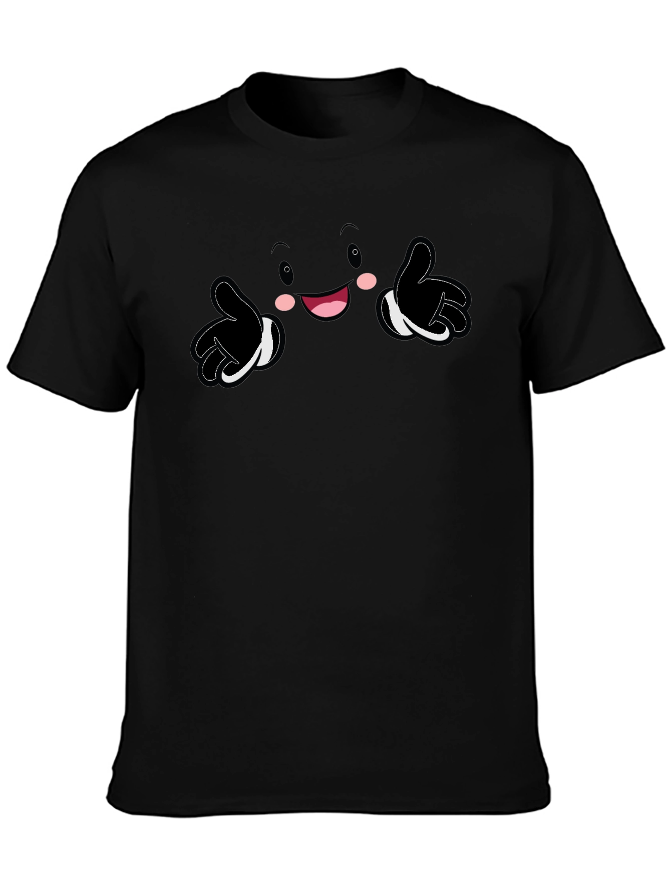 Fun Cartoon Character Graphic Print Black T-Shirt