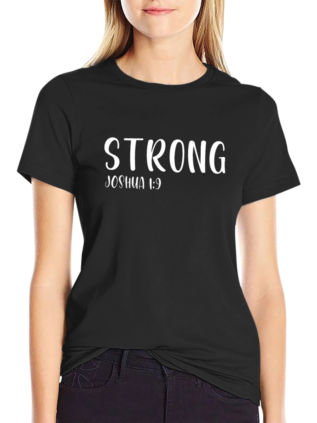 Strong Joshua 1:9 Christian T-Shirt
