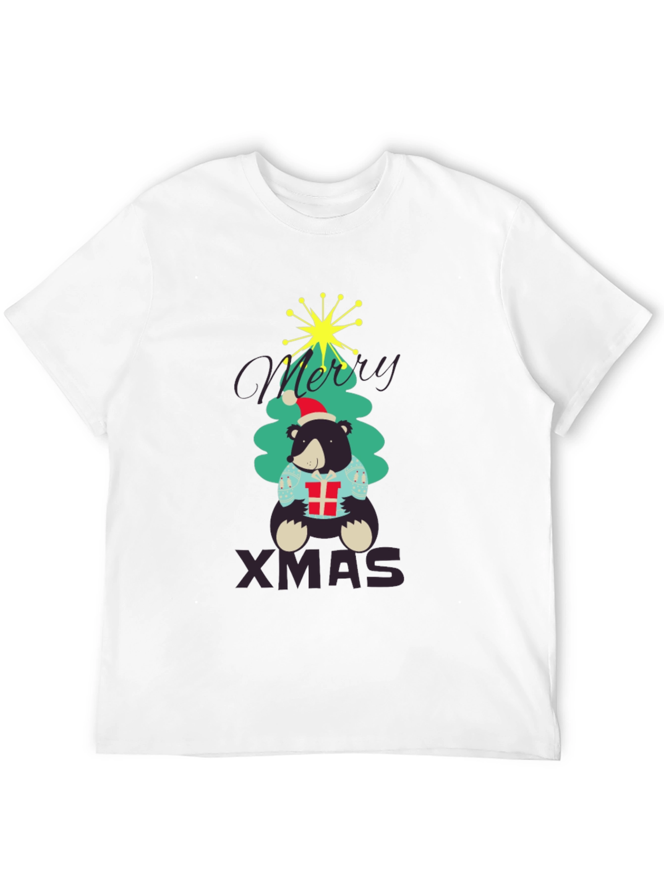 Festive Bear Xmas T-Shirt - Holiday Season Apparel