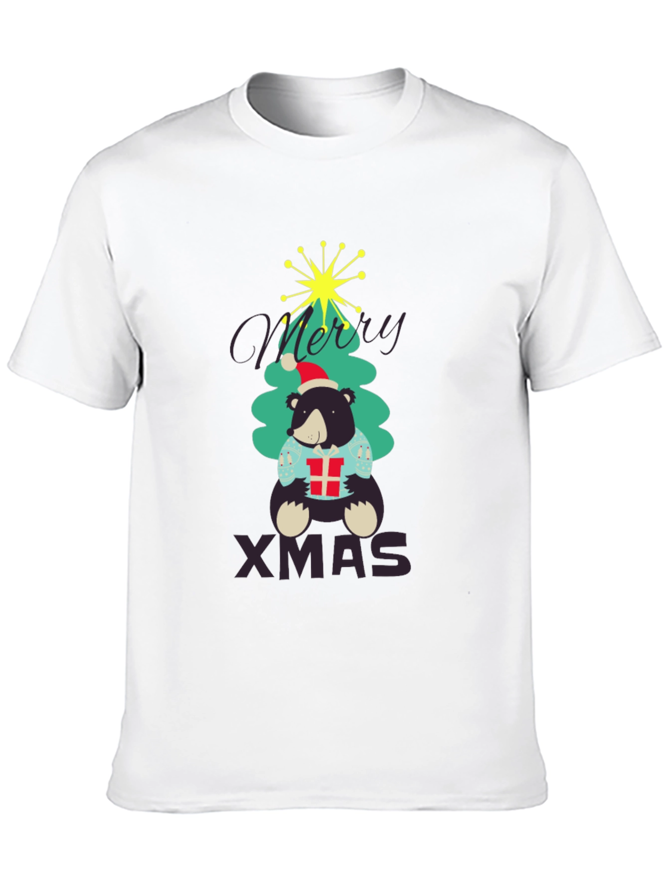 Festive Bear Xmas T-Shirt - Holiday Season Apparel