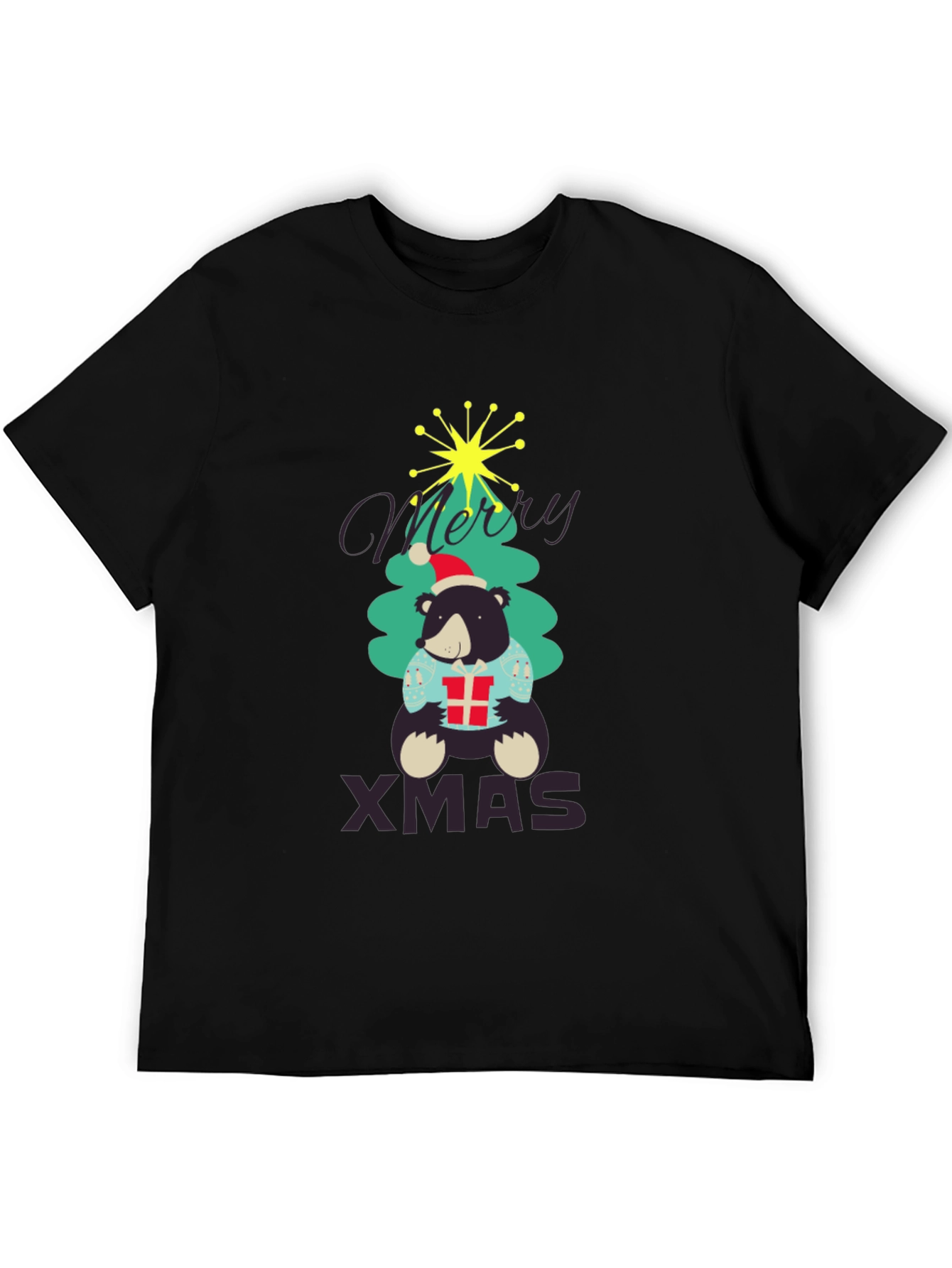 Festive Bear Xmas T-Shirt - Holiday Season Apparel