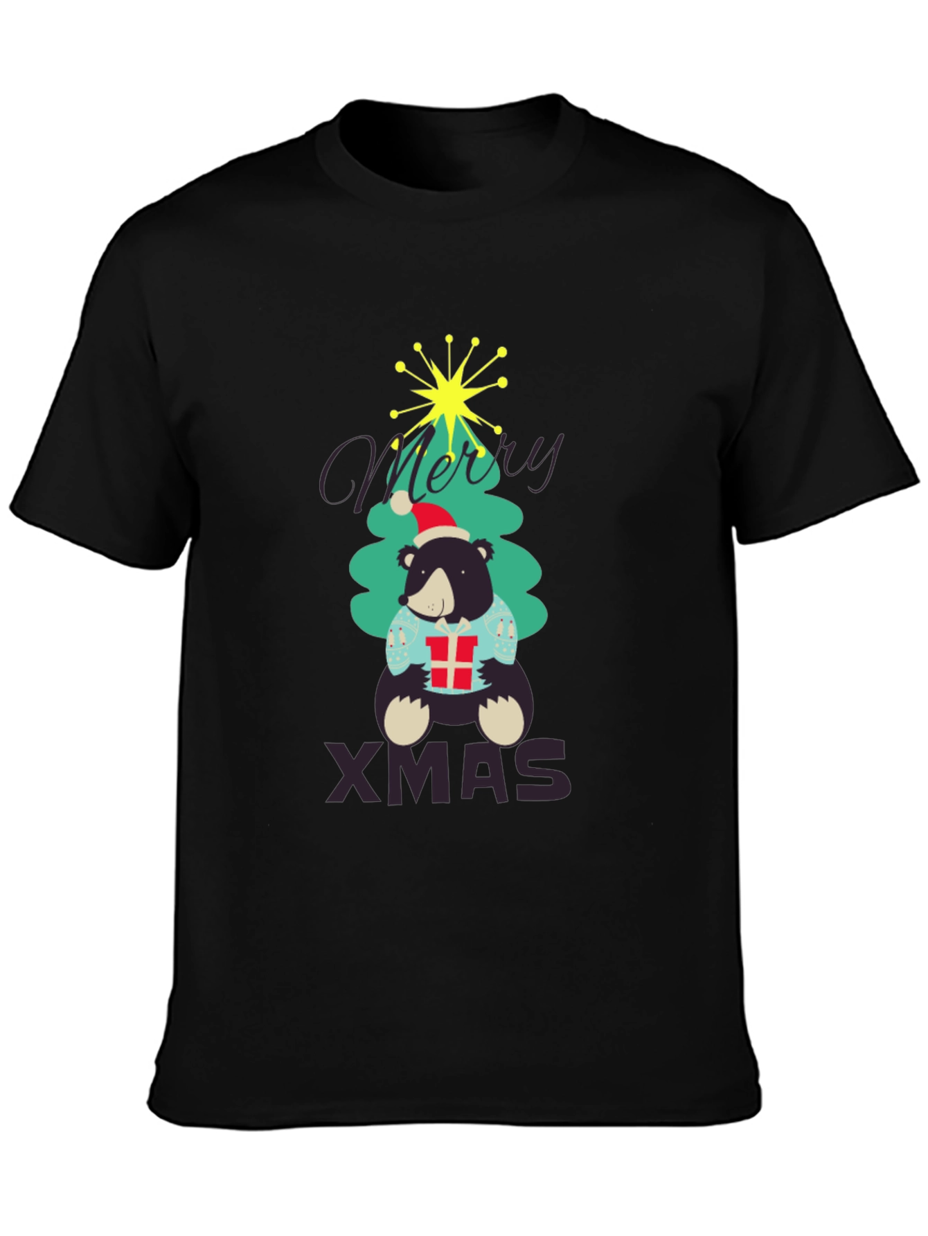 Festive Bear Xmas T-Shirt - Holiday Season Apparel