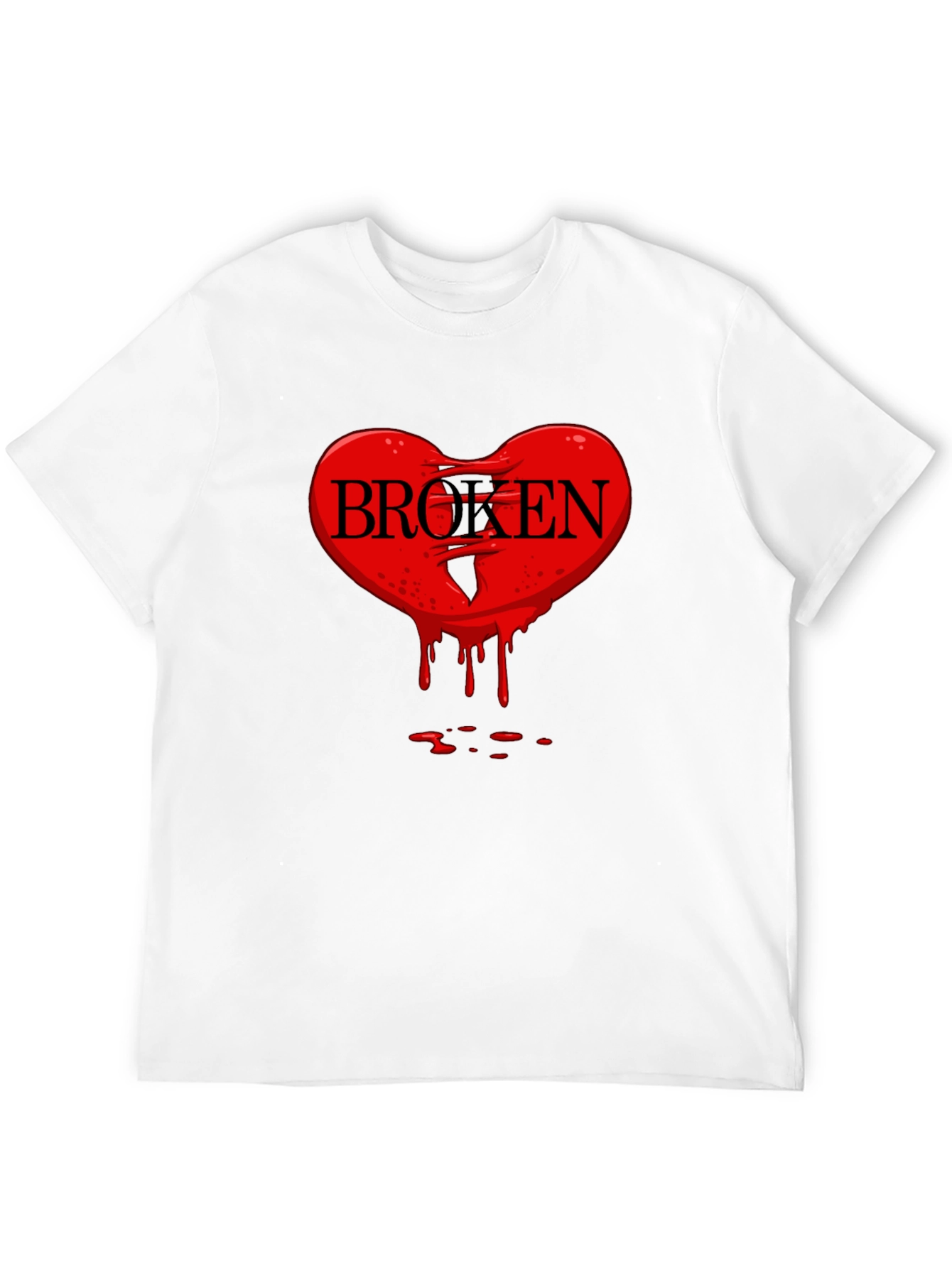 Broken Heart Graphic Tee - Mens Black T-Shirt