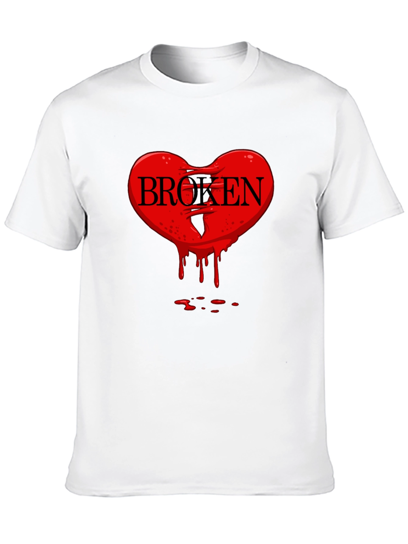 Broken Heart Graphic Tee - Mens Black T-Shirt