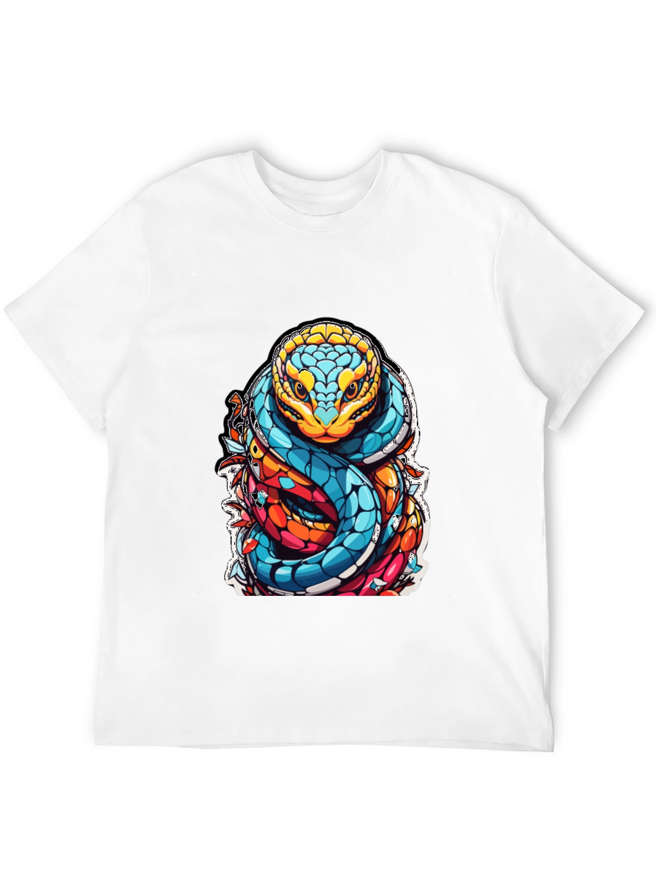 Vibrant Snake Graphic T-Shirt - Unique Reptile Design