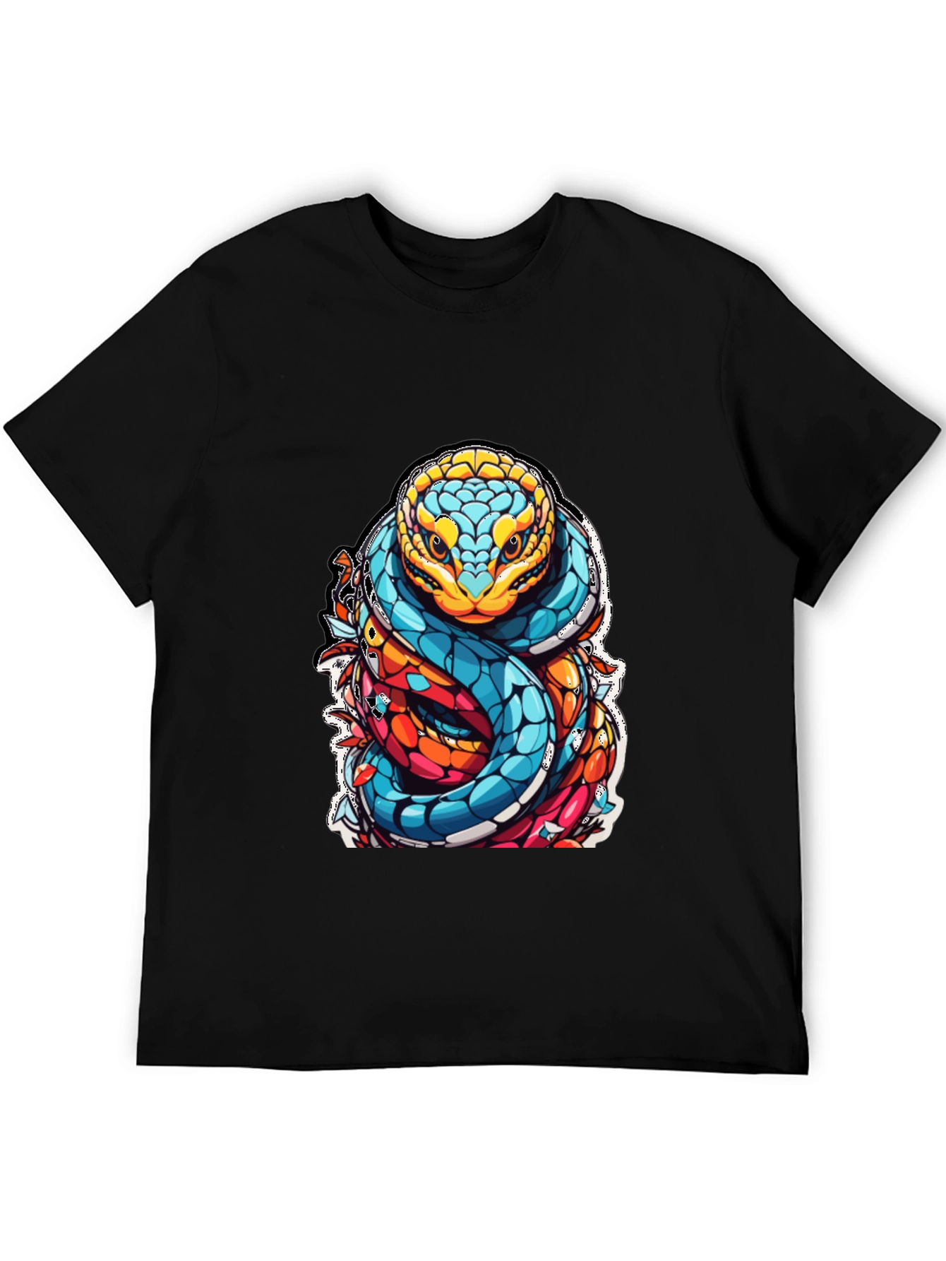 Vibrant Snake Graphic T-Shirt - Unique Reptile Design