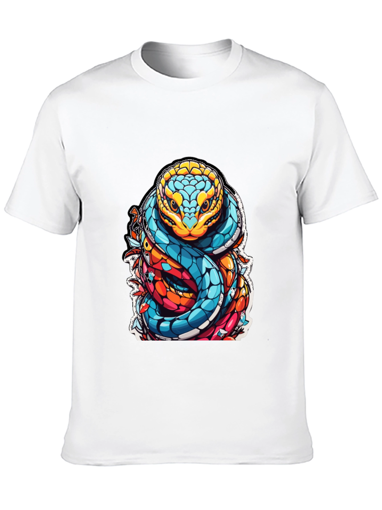 Vibrant Snake Graphic T-Shirt - Unique Reptile Design