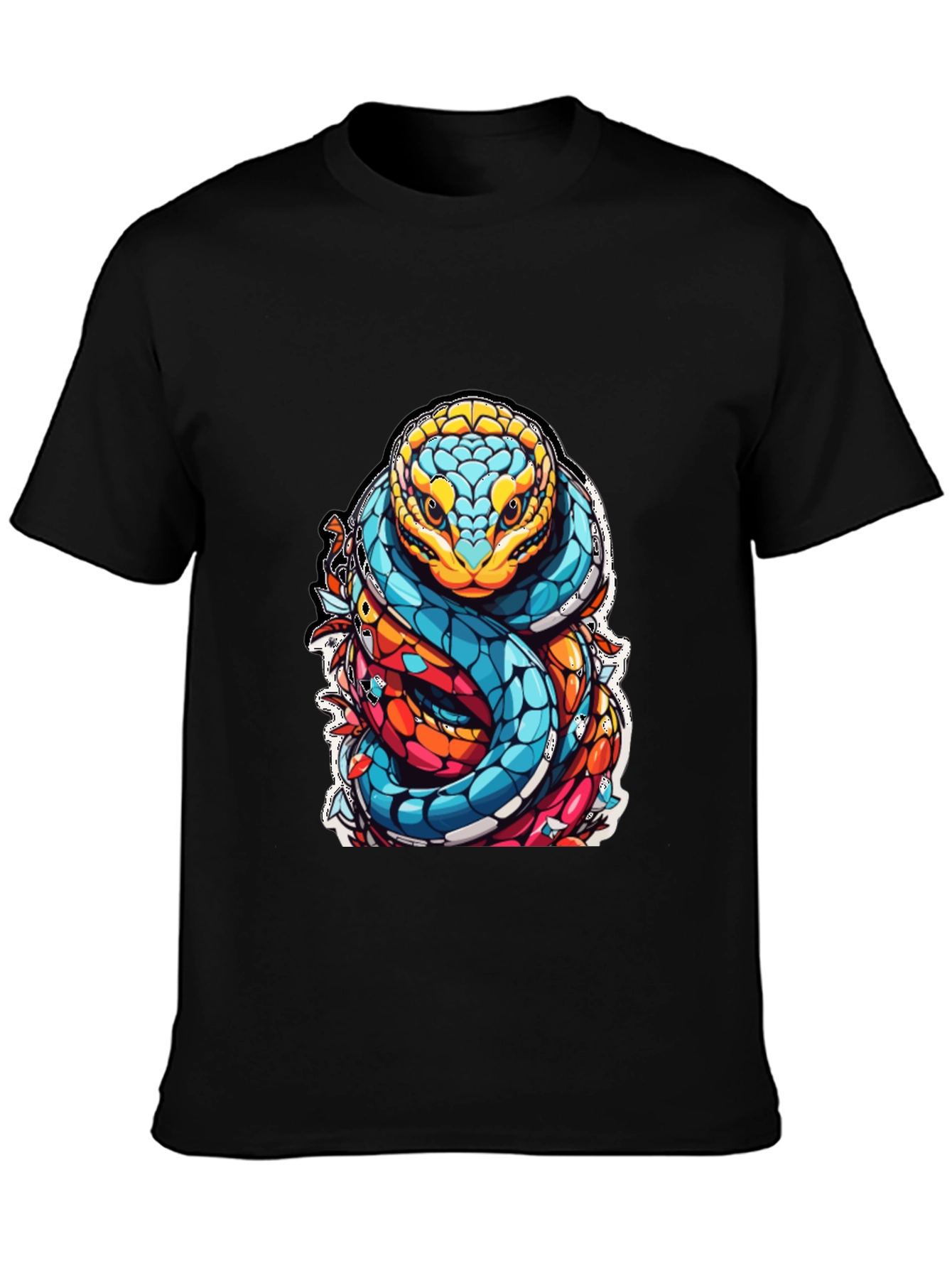 Vibrant Snake Graphic T-Shirt - Unique Reptile Design