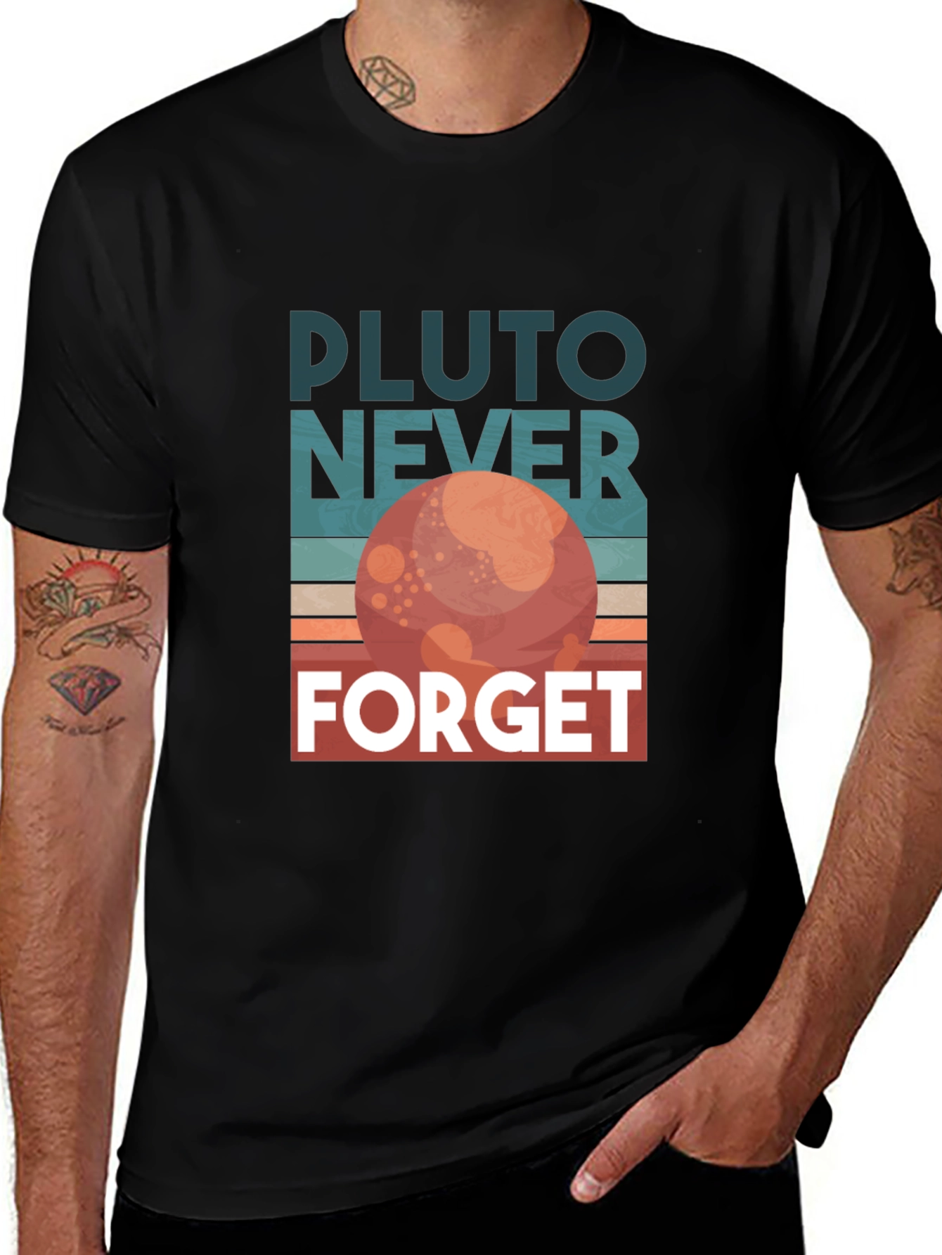 Pluto Never Forget Retro Graphic T-Shirt