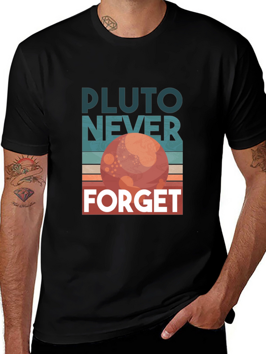 Pluto Never Forget Retro Graphic T-Shirt