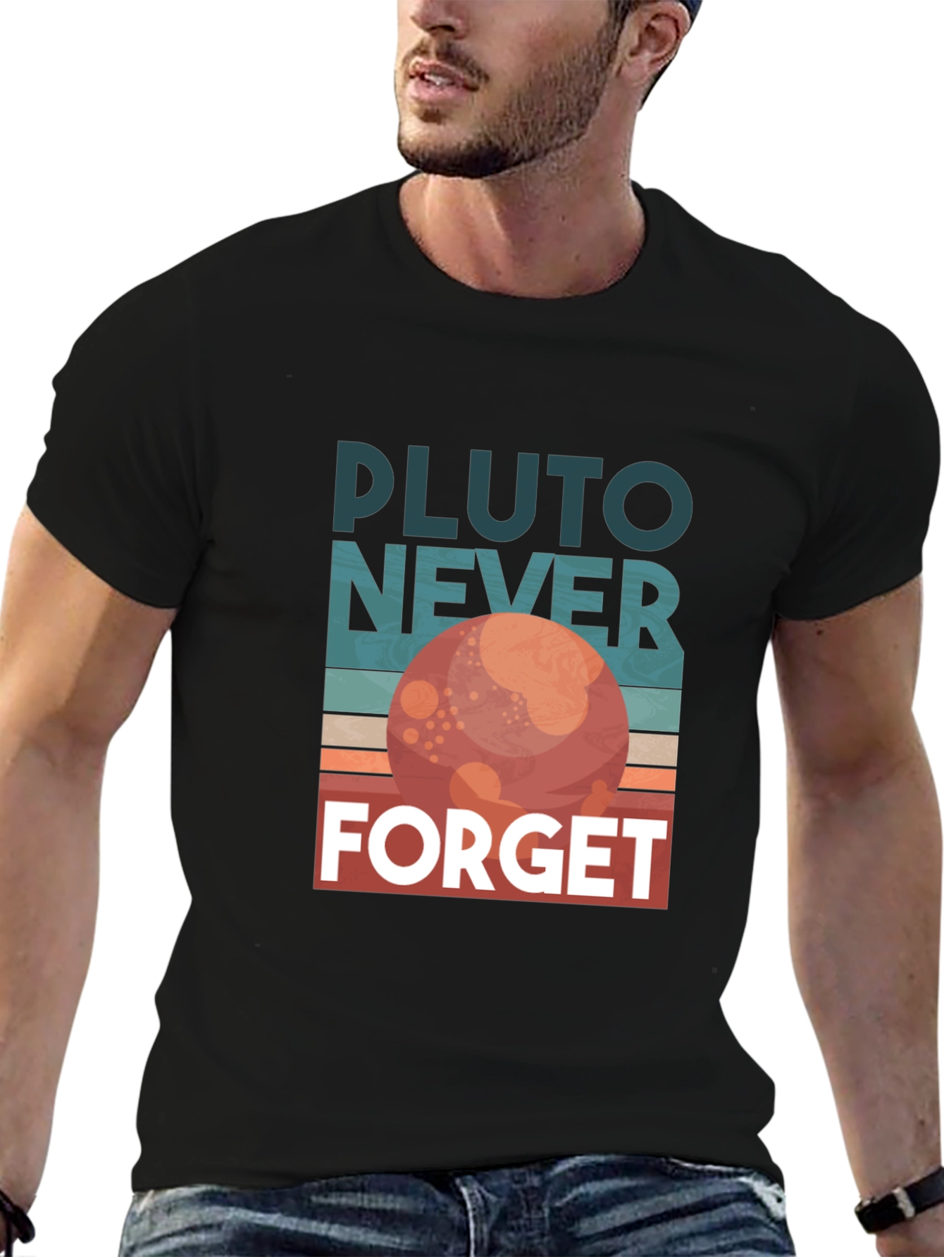 Pluto Never Forget Retro Graphic T-Shirt