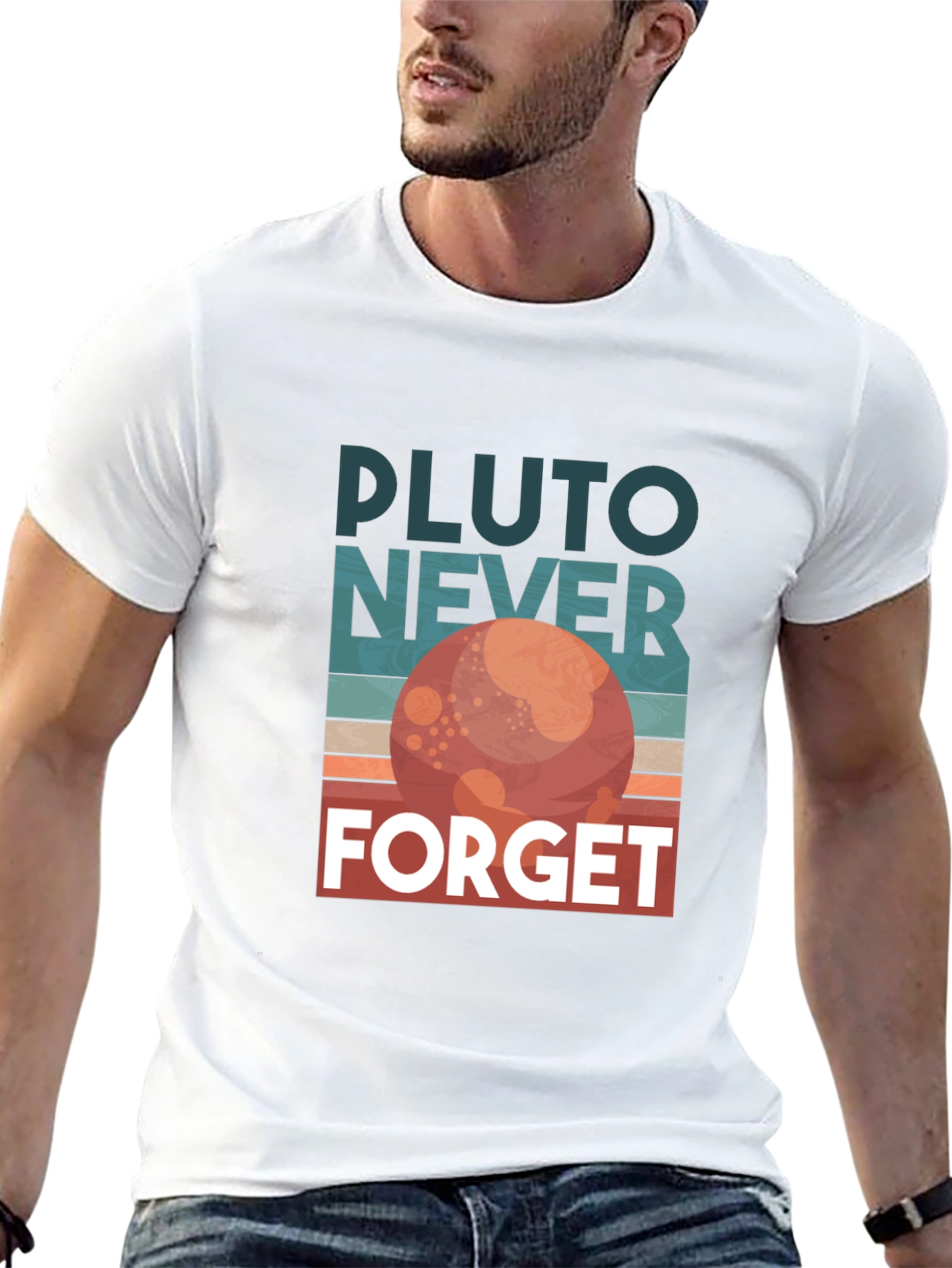 Pluto Never Forget Retro Graphic T-Shirt