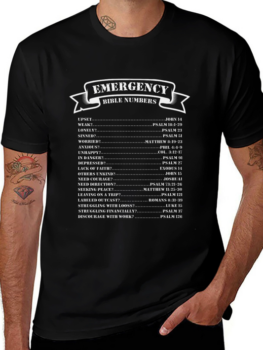 Emergency Bible Numbers T-Shirt Christian Gift