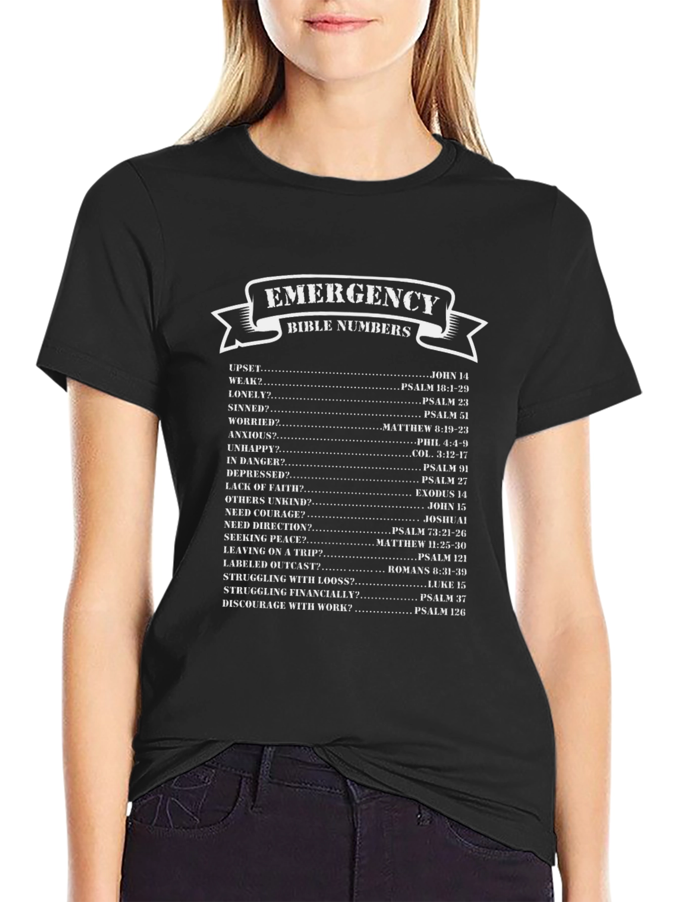 Emergency Bible Numbers T-Shirt Christian Gift
