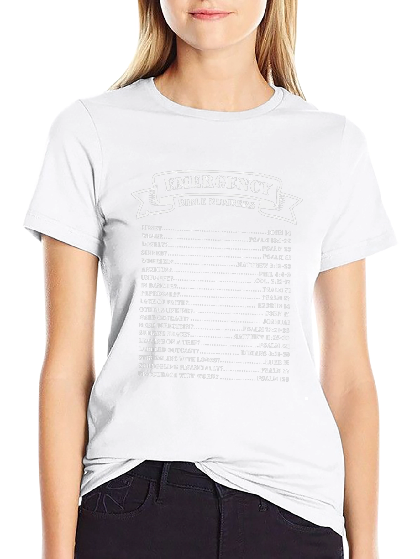Emergency Bible Numbers T-Shirt Christian Gift