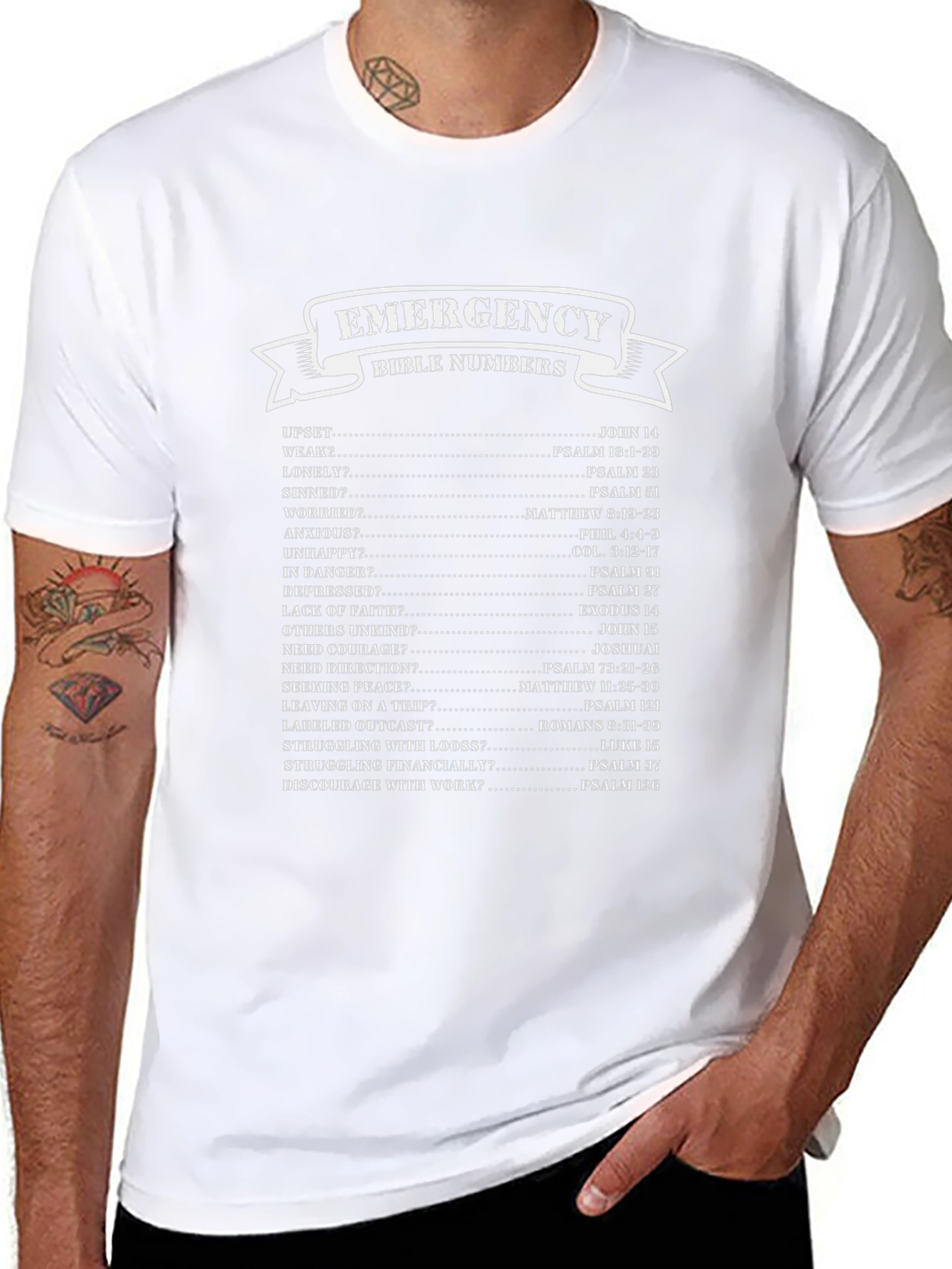 Emergency Bible Numbers T-Shirt Christian Gift