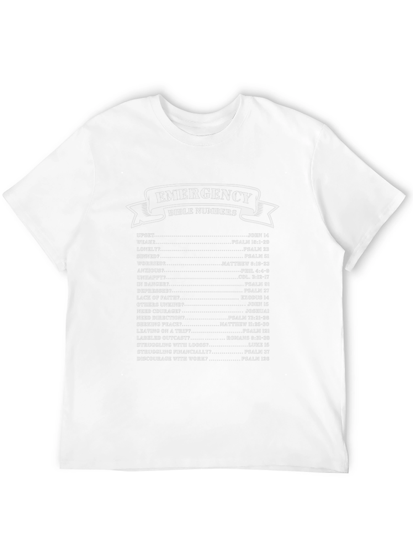 Emergency Bible Numbers T-Shirt Christian Gift