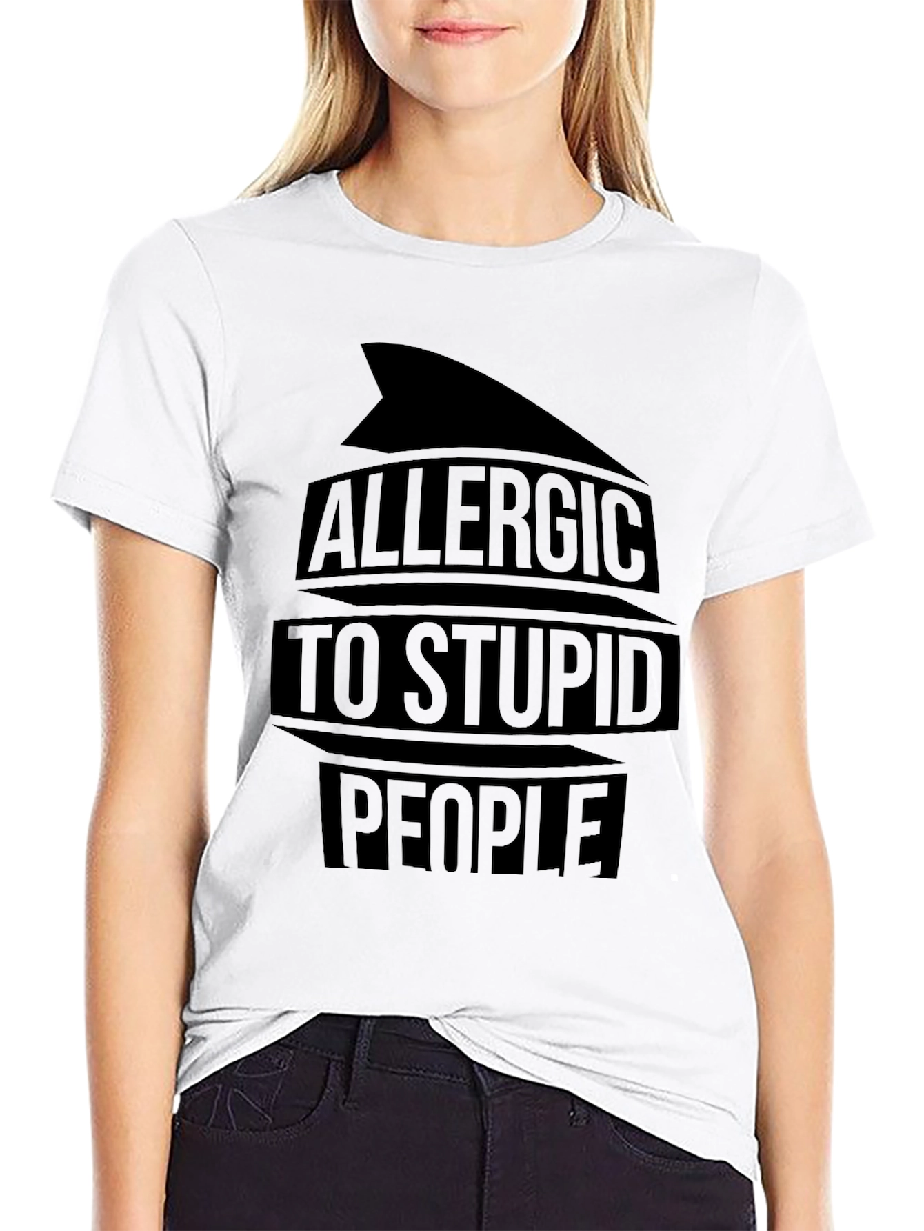 Allergic to Stupid People Black T-Shirt