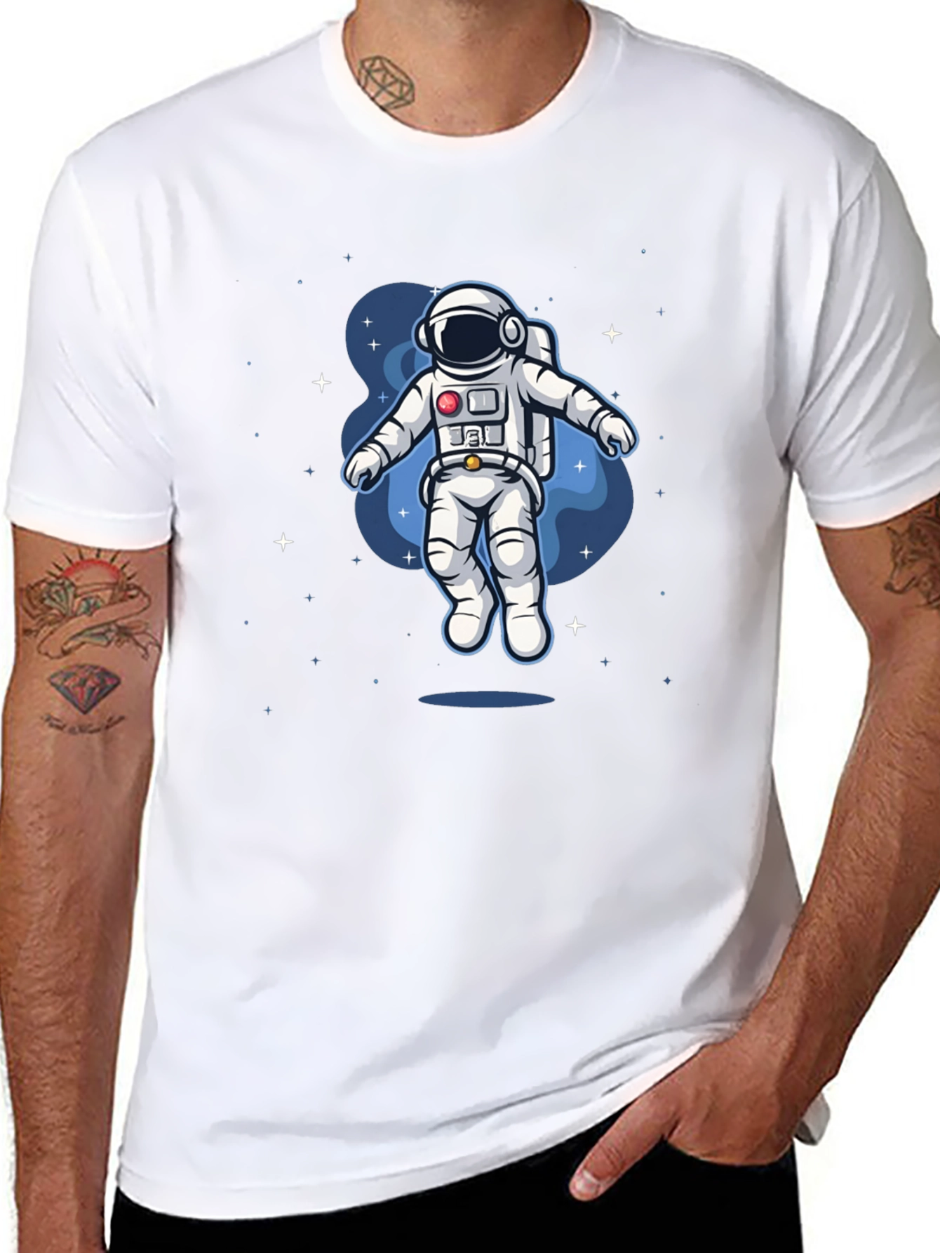 Astronaut Space Graphic Tee - Black