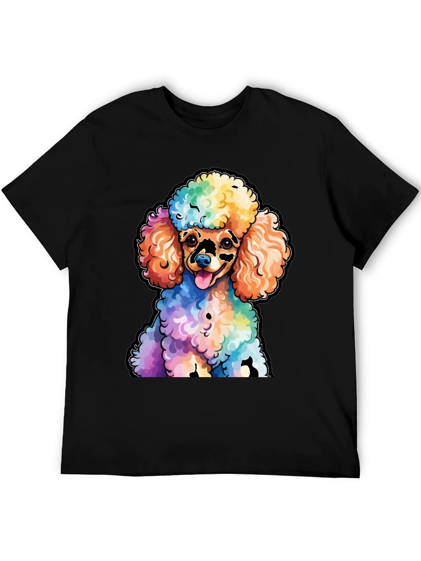 Rainbow Poodle Graphic T-Shirt