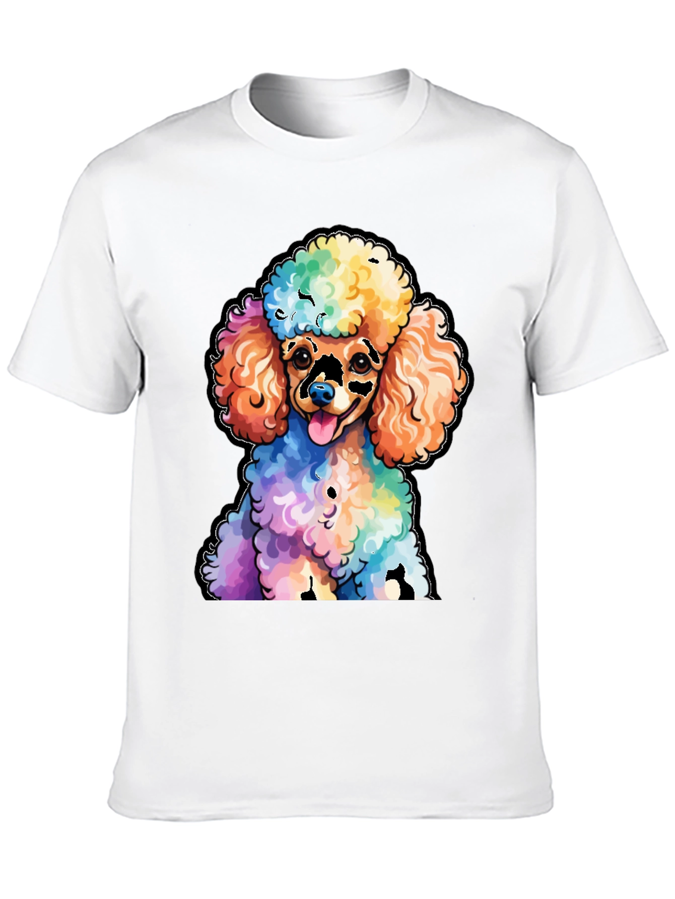 Rainbow Poodle Graphic T-Shirt
