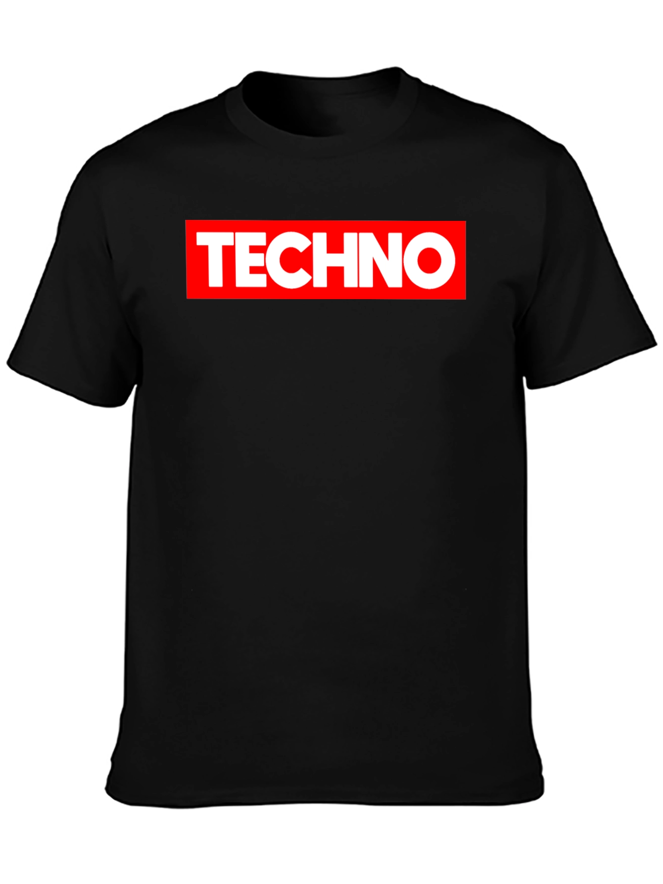 Techno Graphic Print Black T-Shirt