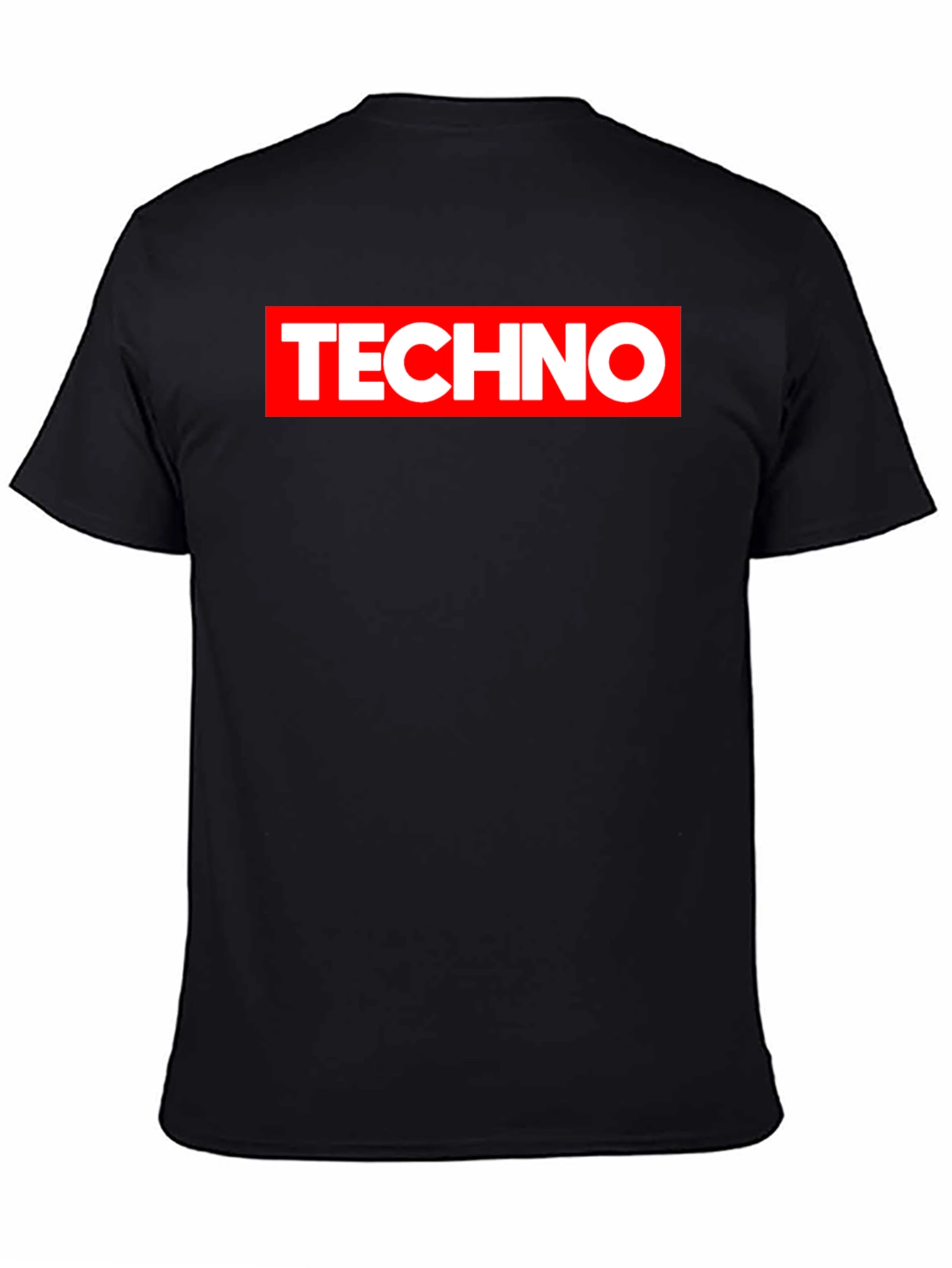 Techno Graphic Print Black T-Shirt