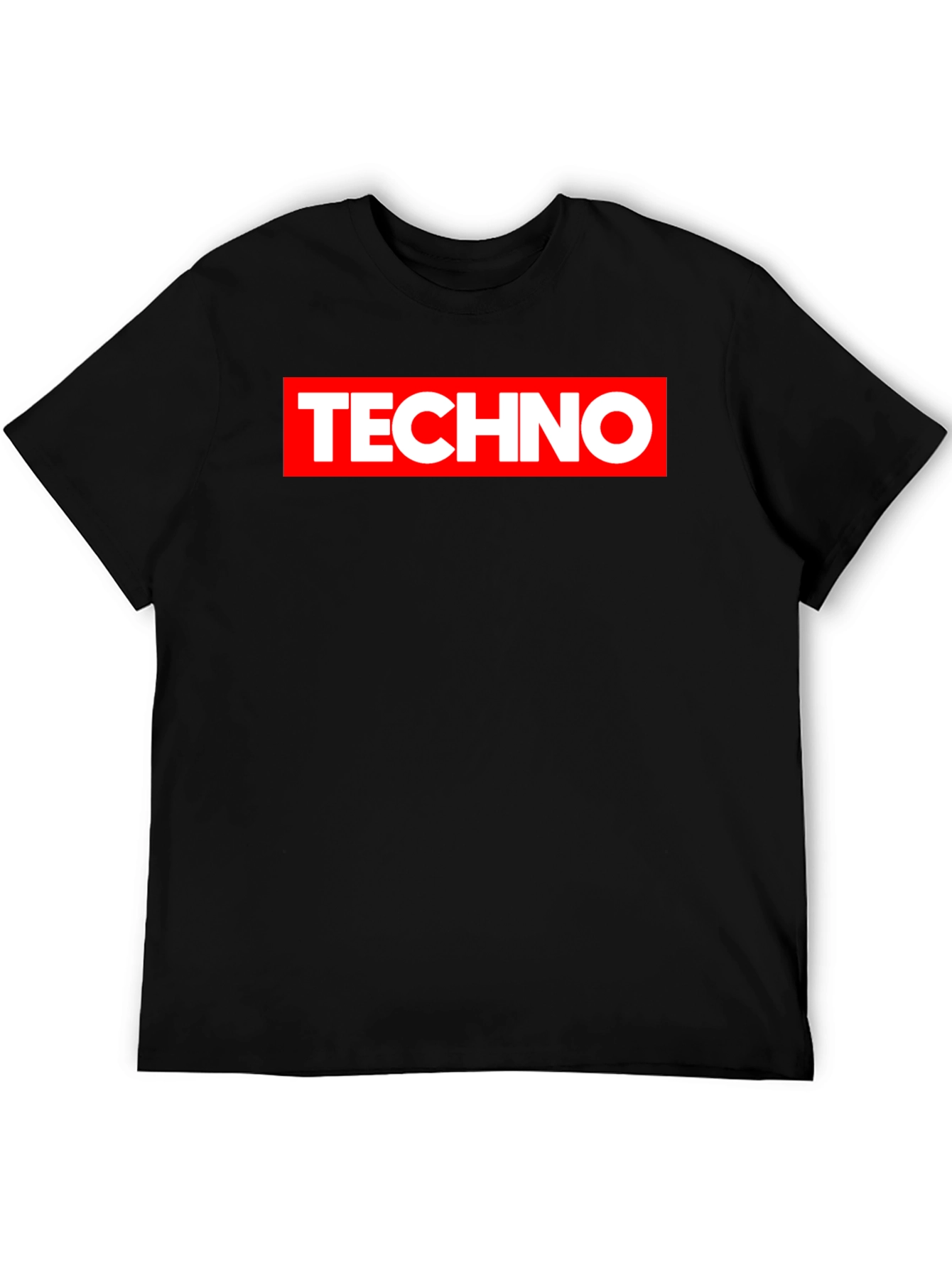 Techno Graphic Print Black T-Shirt