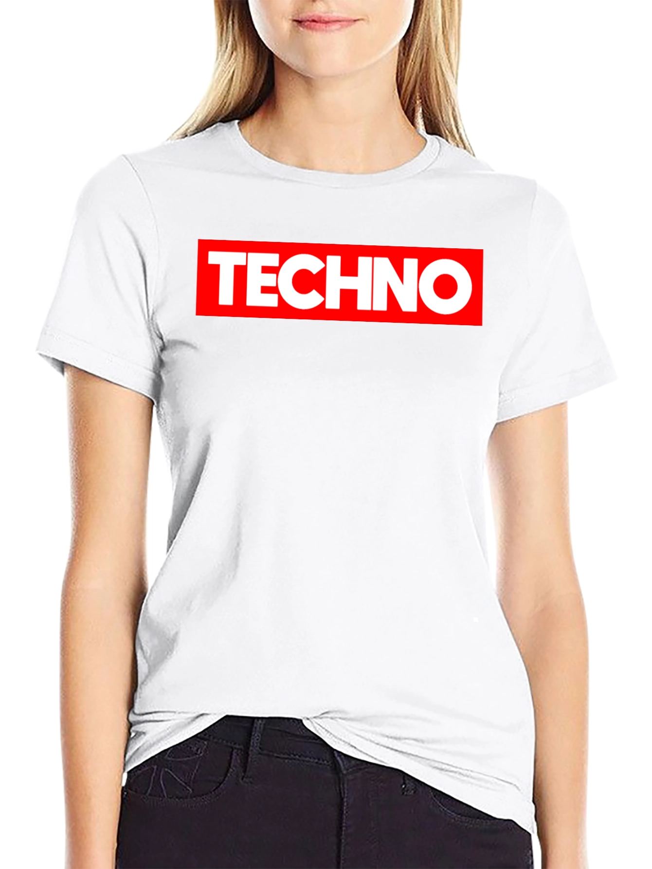 Techno Graphic Print Black T-Shirt