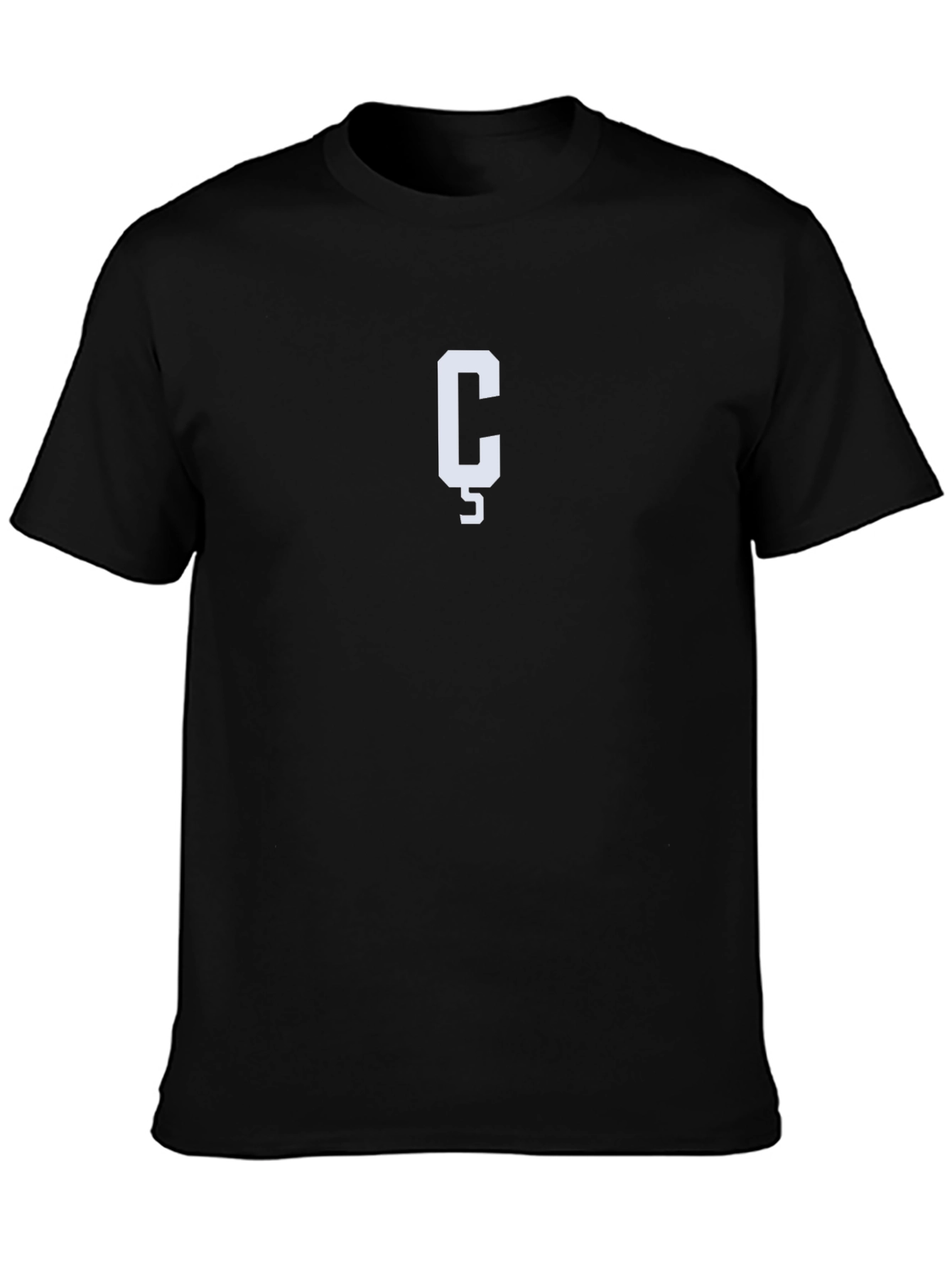 Mens Black T-Shirt with White Ç Graphic