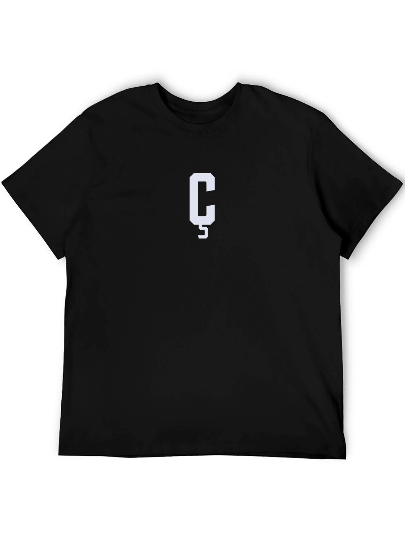 Mens Black T-Shirt with White Ç Graphic