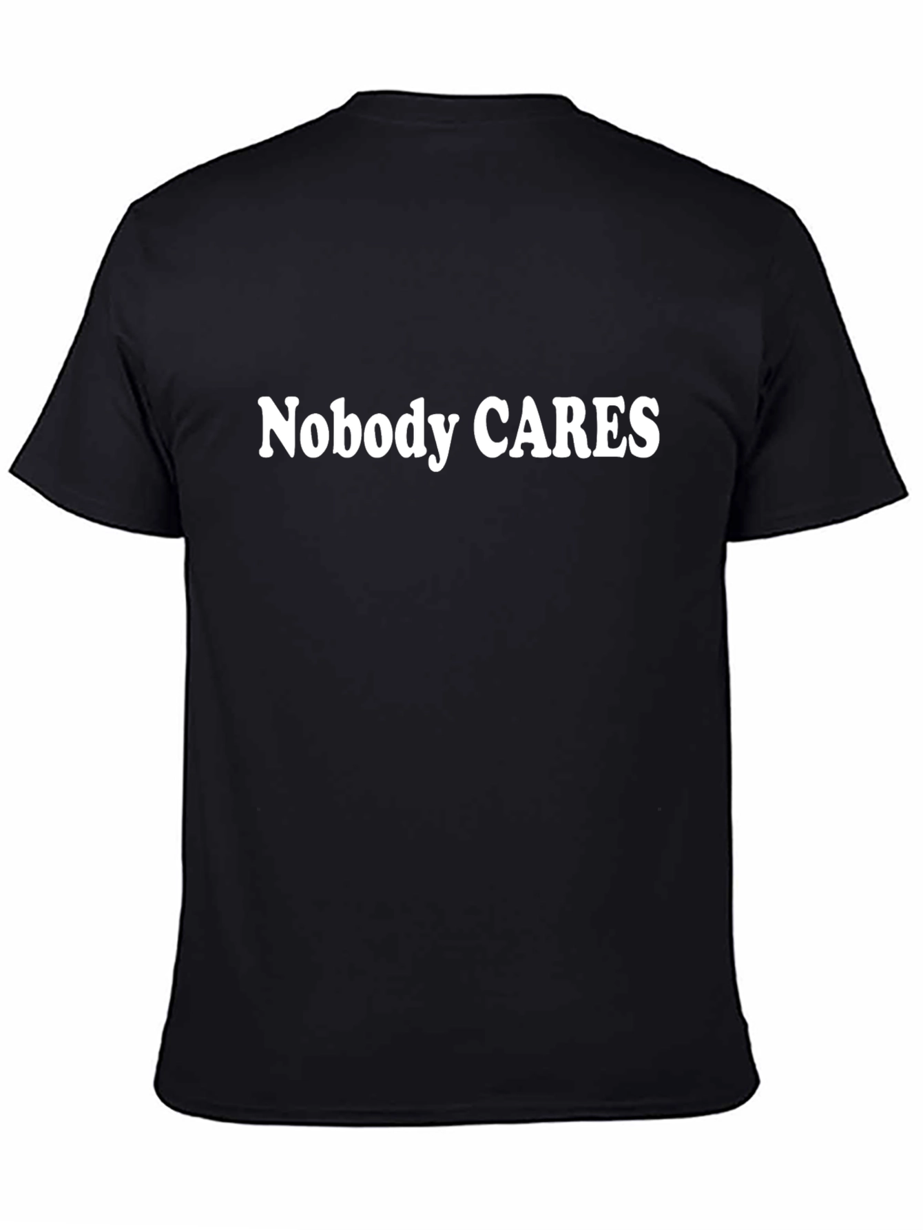 Nobody Cares Graphic Tee - Black Cotton Blend T-Shirt
