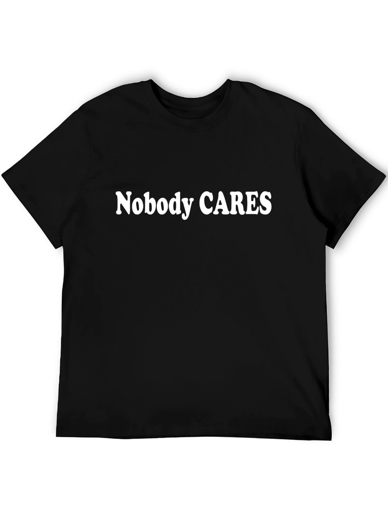 Nobody Cares Graphic Tee - Black Cotton Blend T-Shirt