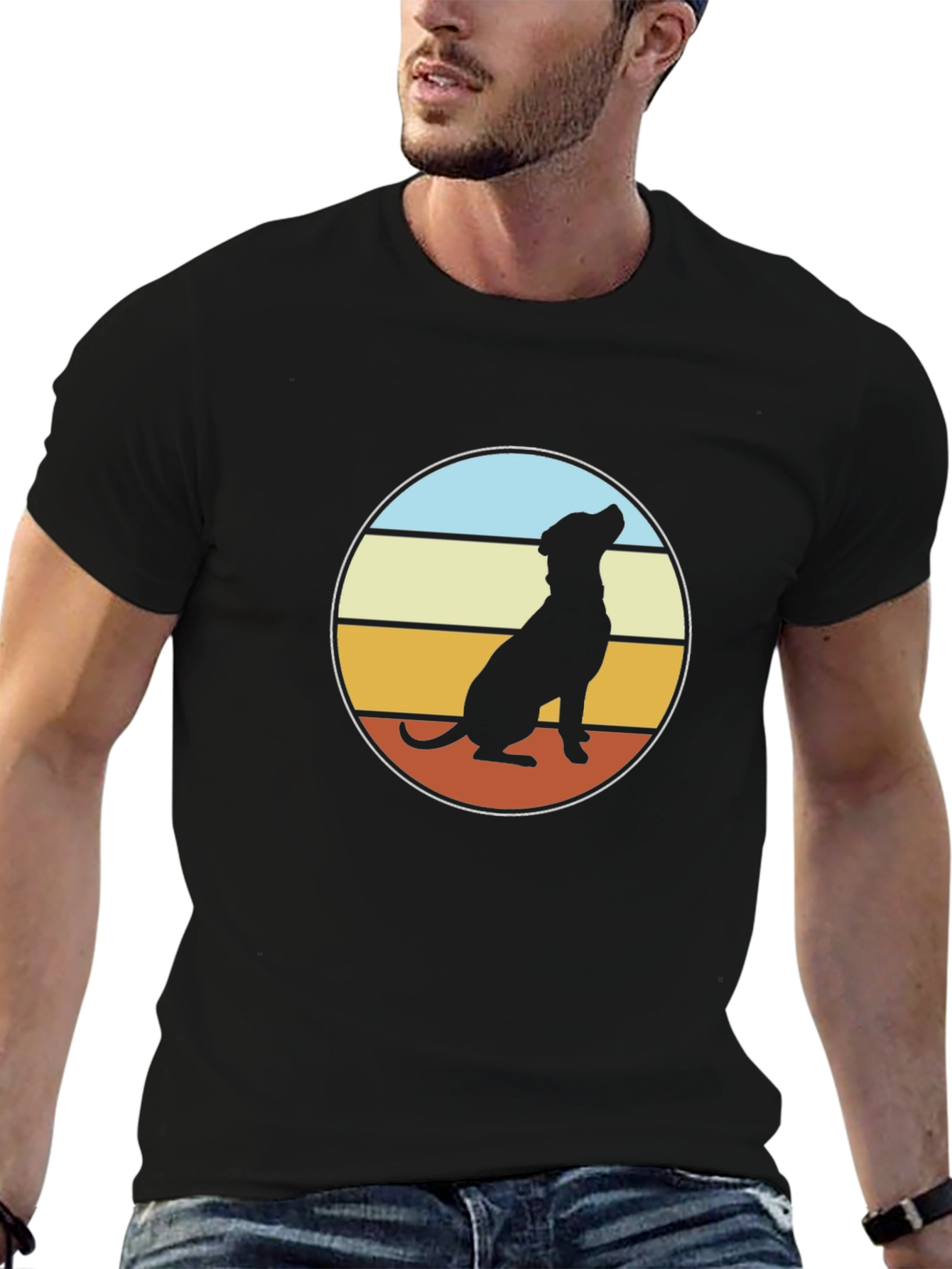 Retro Dog Silhouette T-Shirt - Classic Style
