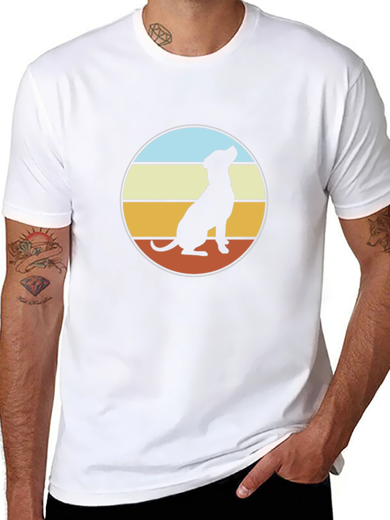 Retro Dog Silhouette T-Shirt - Classic Style