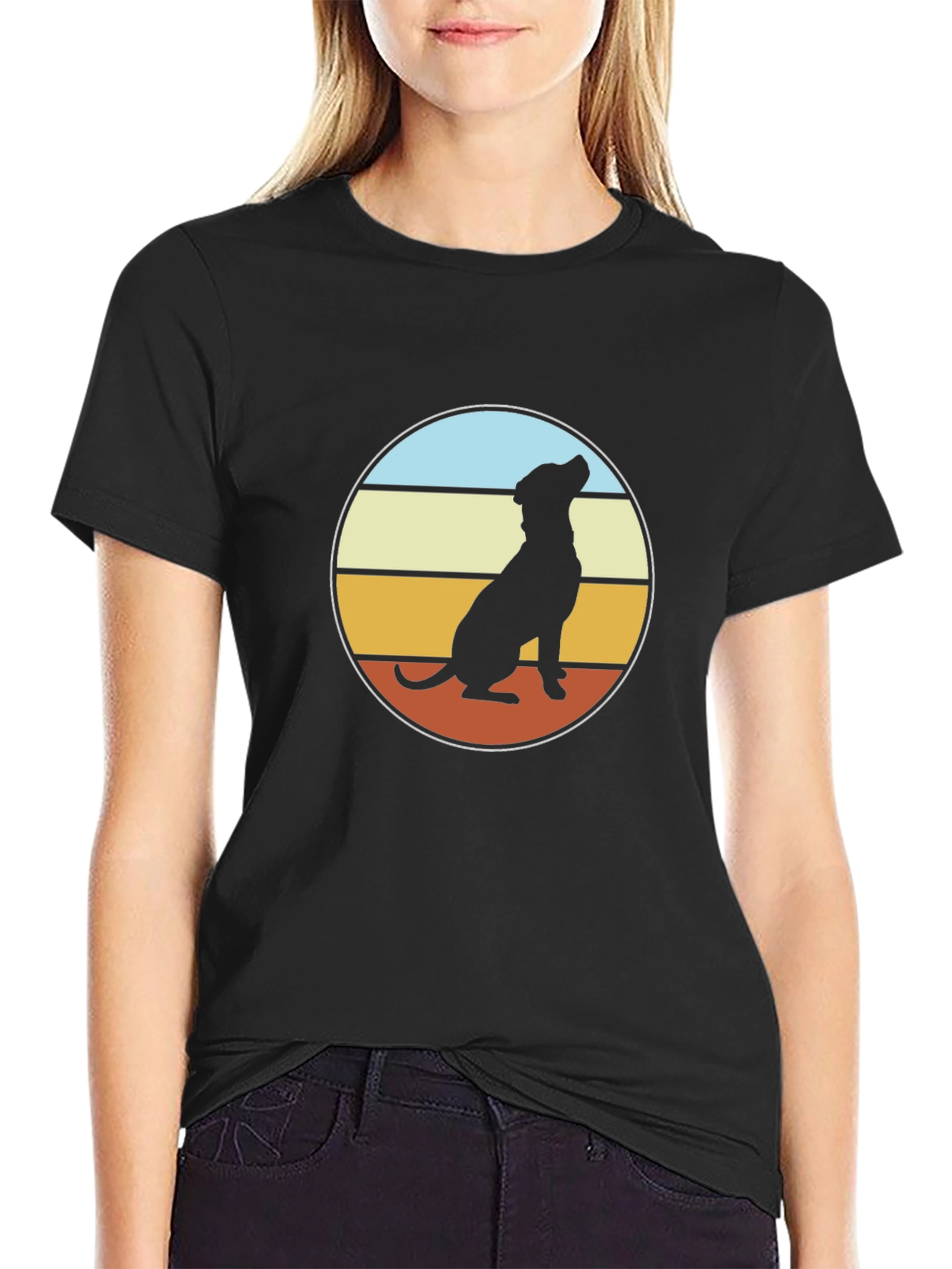 Retro Dog Silhouette T-Shirt - Classic Style