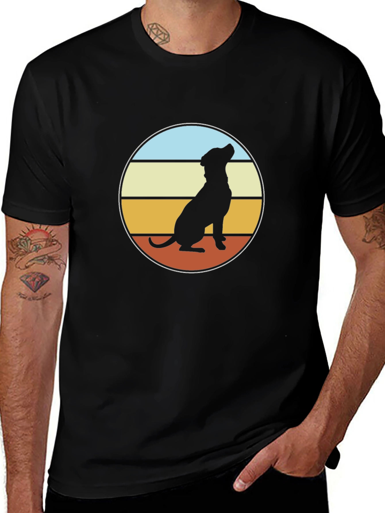 Retro Dog Silhouette T-Shirt - Classic Style