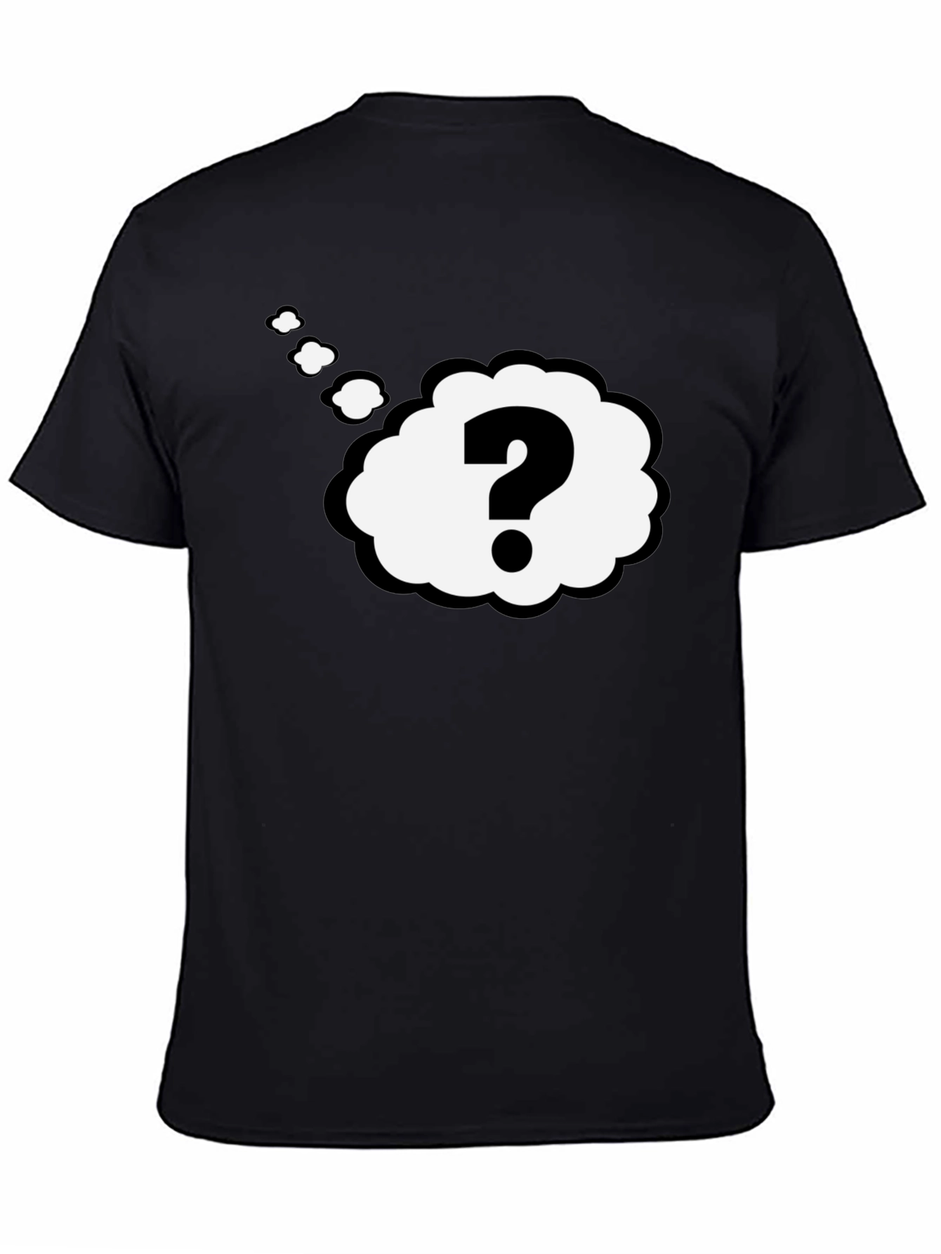Question Mark Think Bubble Black T-Shirt