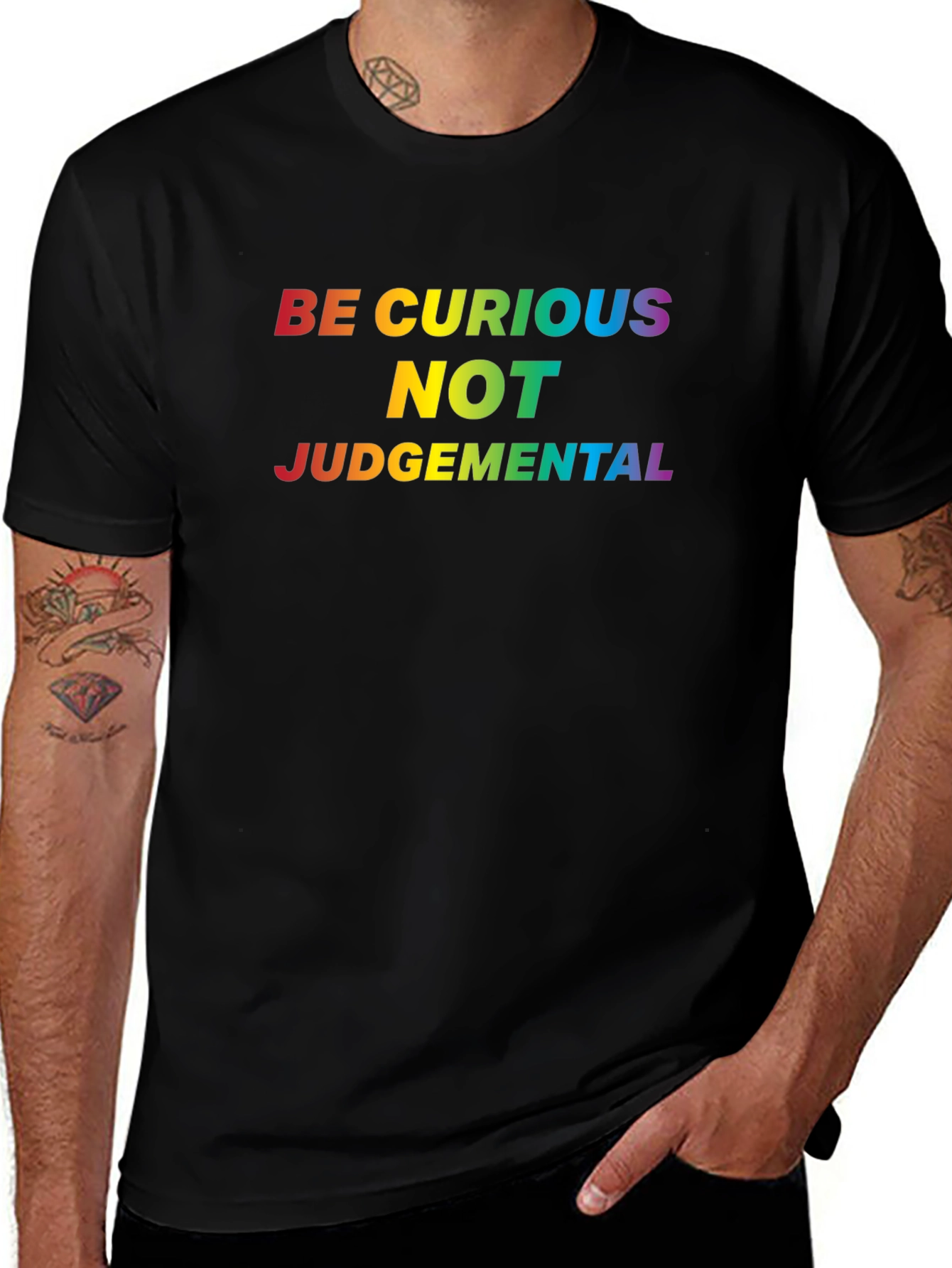 Be Curious Rainbow Graphic Tee