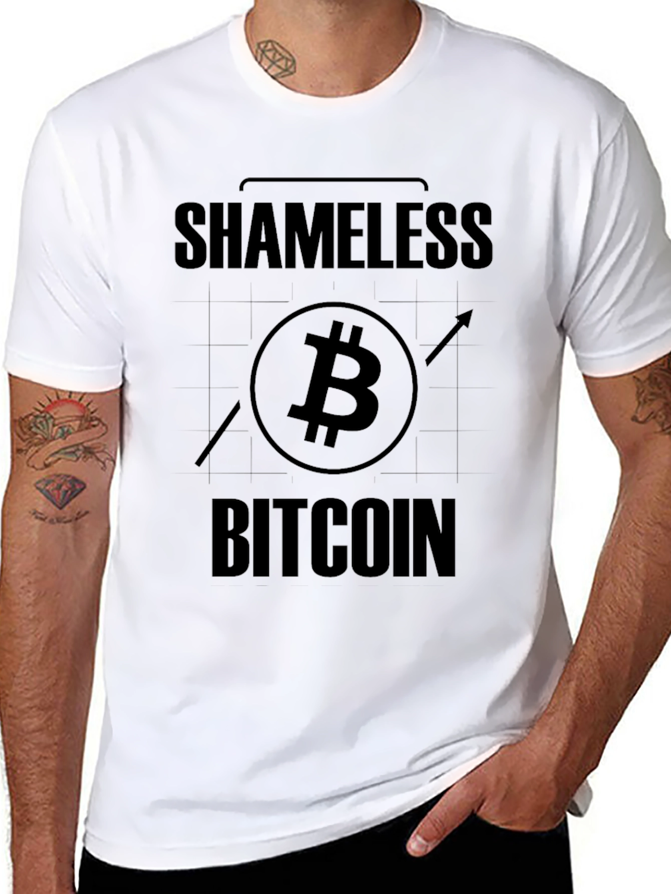Shameless Bitcoin Black T-Shirt Crypto Currency Tee