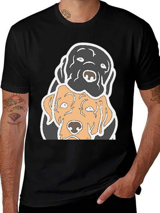Dog Lovers T-Shirt - Black Labrador & Golden Retriever