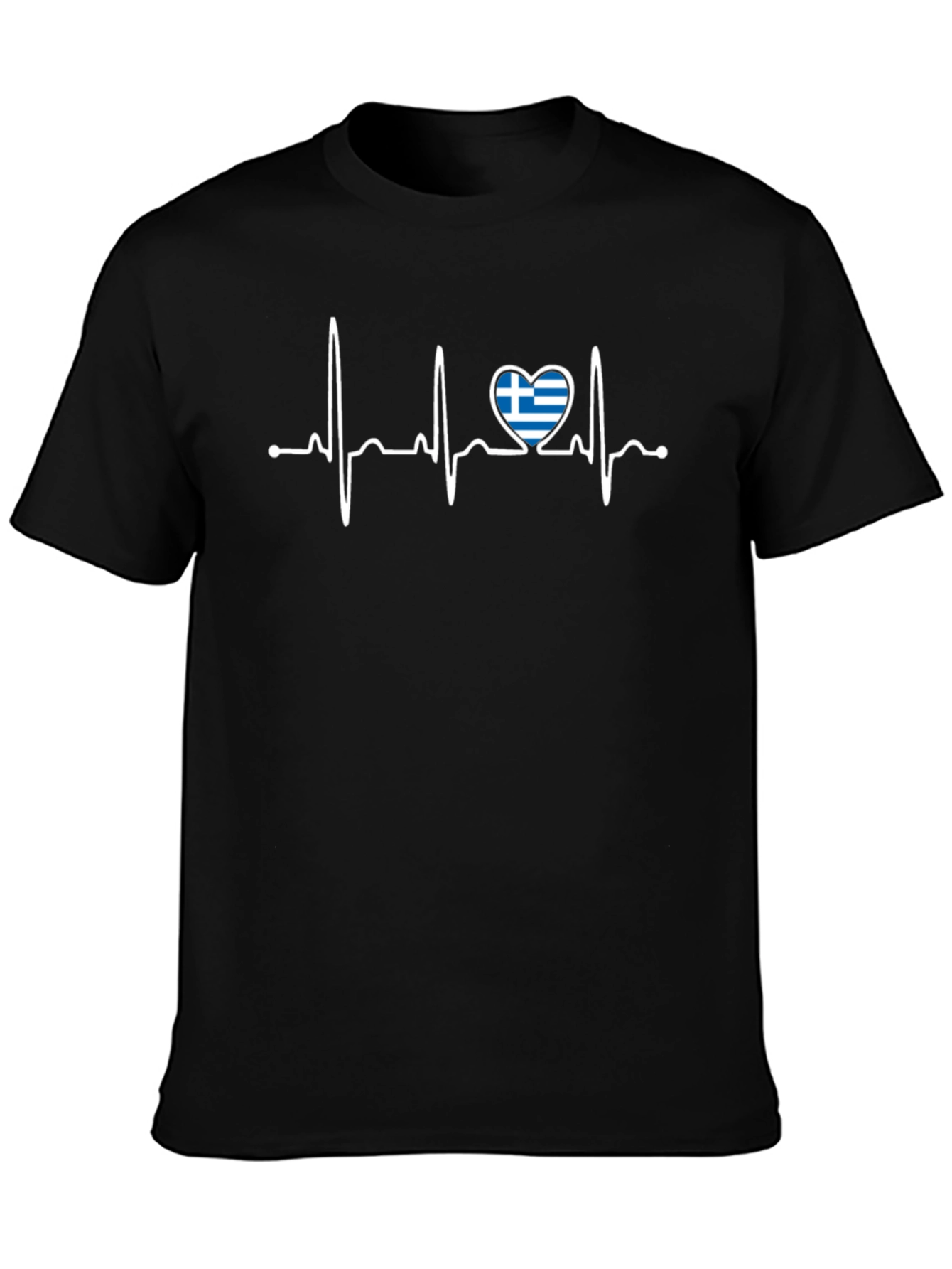 Greek Heartbeat Flag T-Shirt