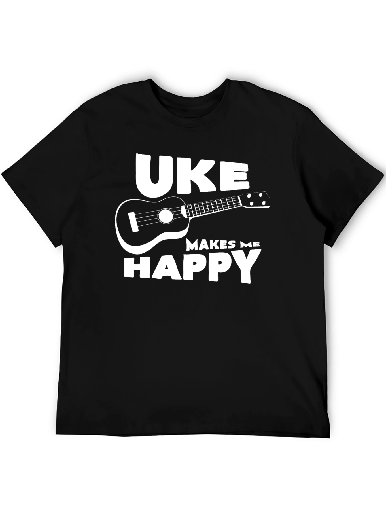 Uke Makes Me Happy T-Shirt Ukulele Tee