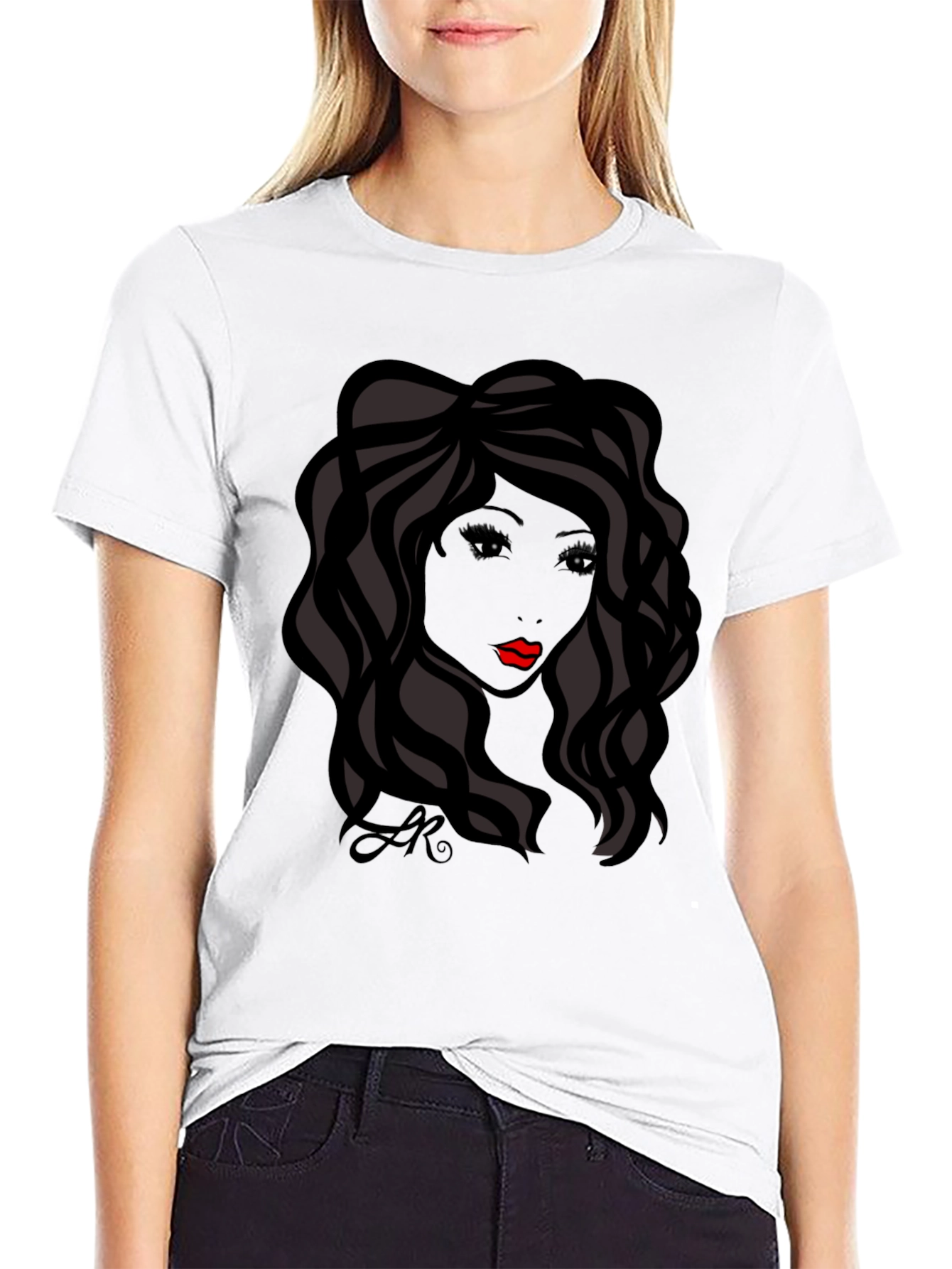 Silhouette Woman Graphic Tee - Stylish Black T-Shirt