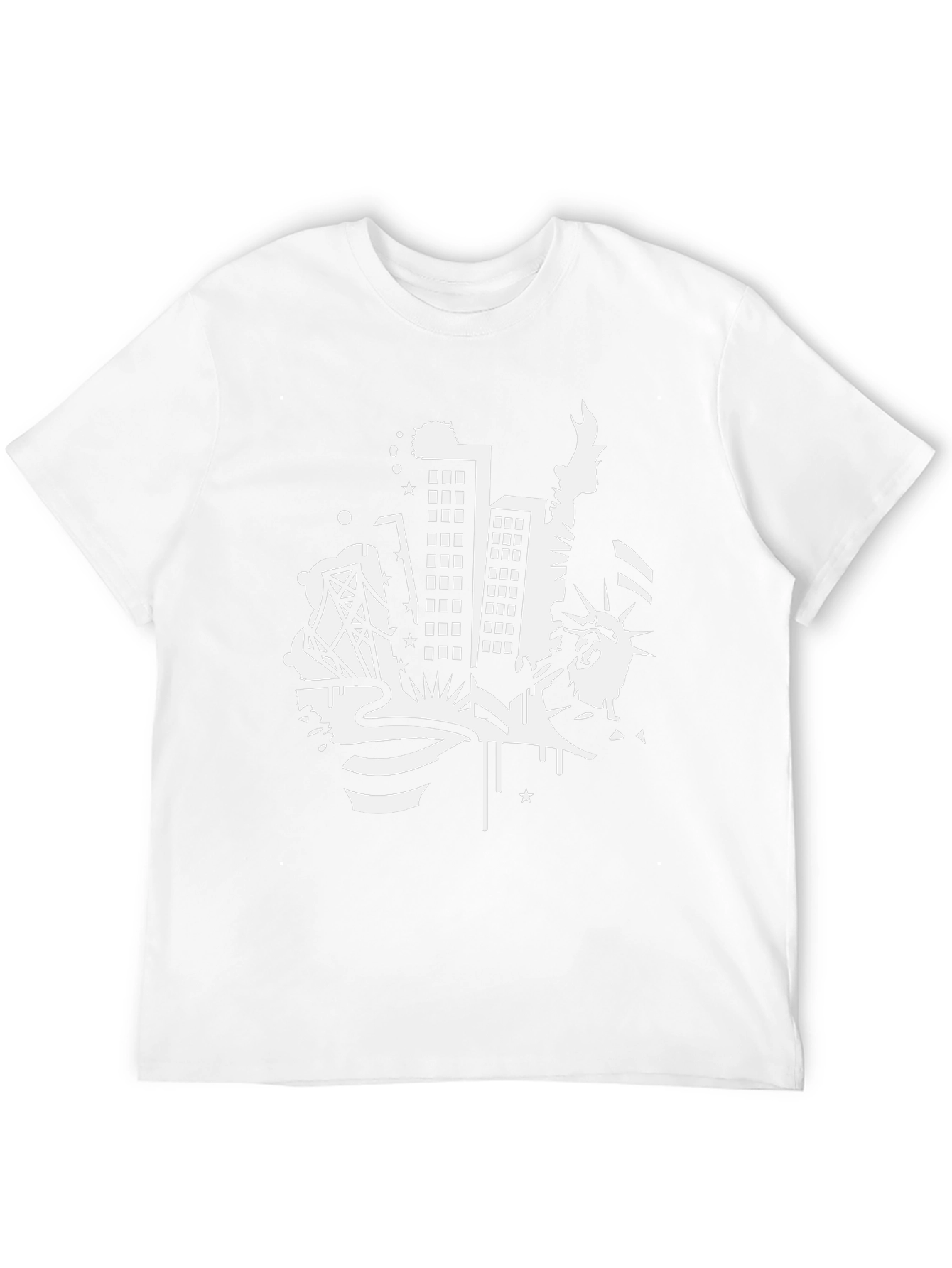 NYC Skyline Graphic Tee - Black Cotton T-Shirt