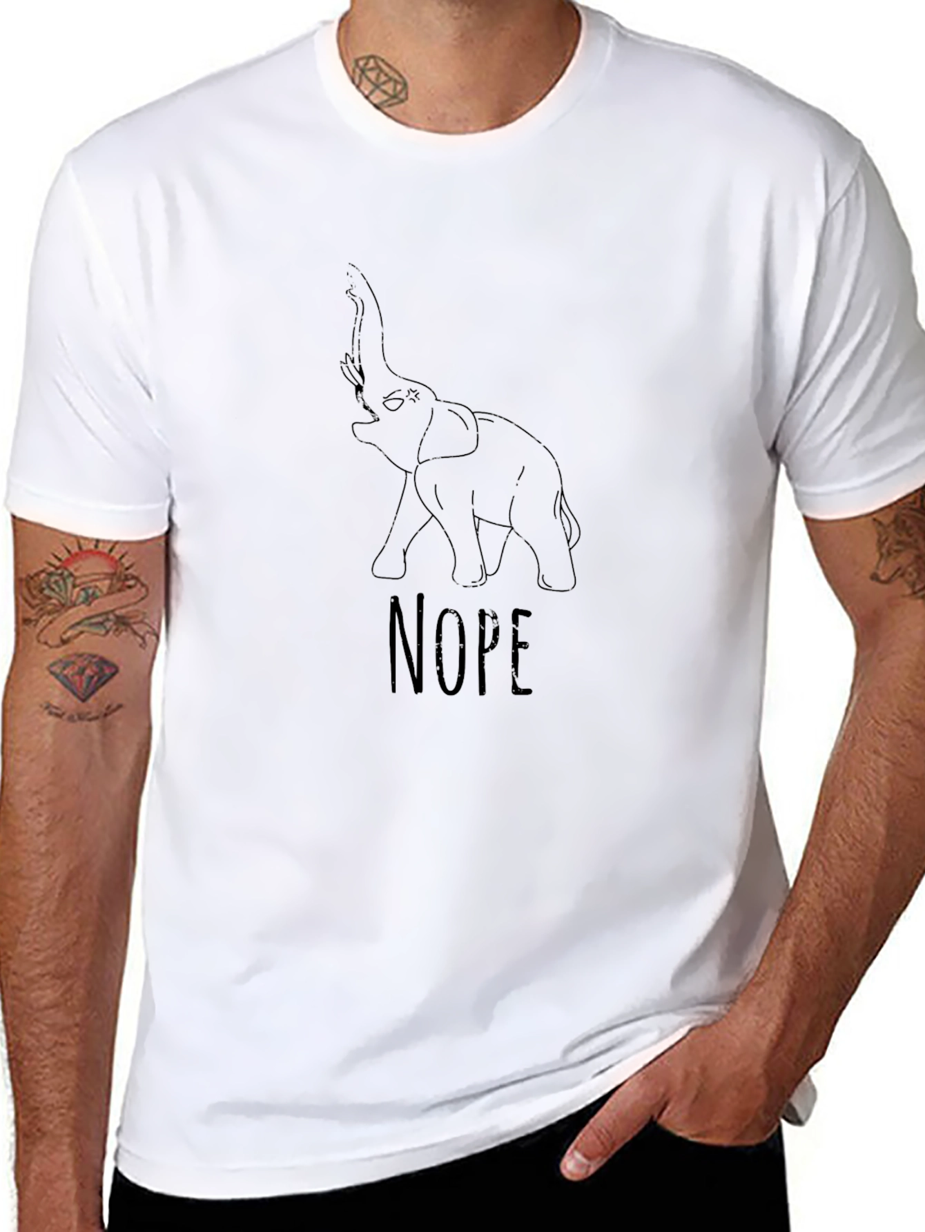 Elephant Nope Graphic T-Shirt