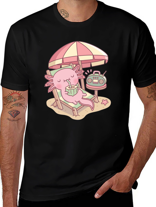 Axolotl Beach Day T-Shirt - Cute & Comfy